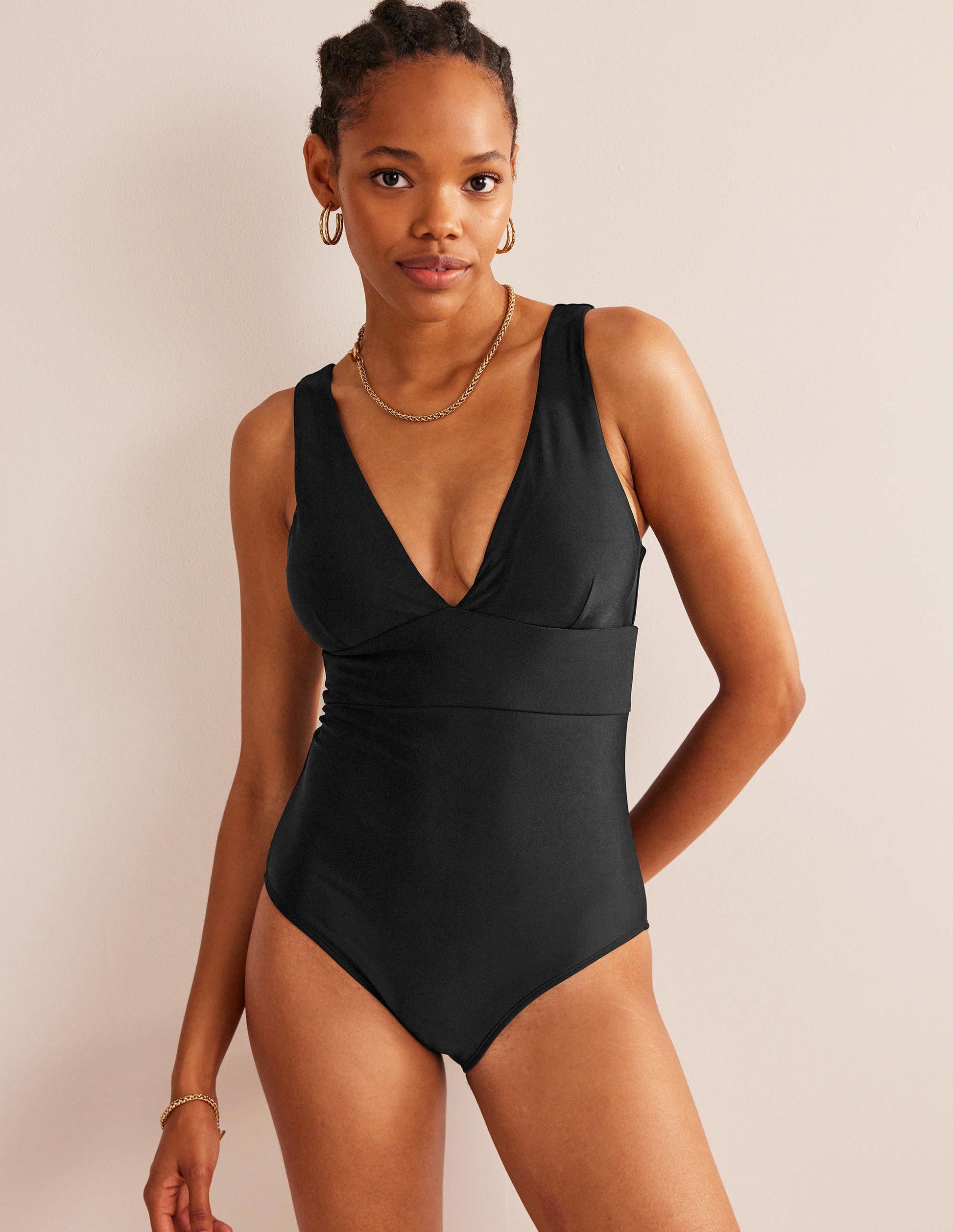 Porto V-neck Swimsuit-Black-4