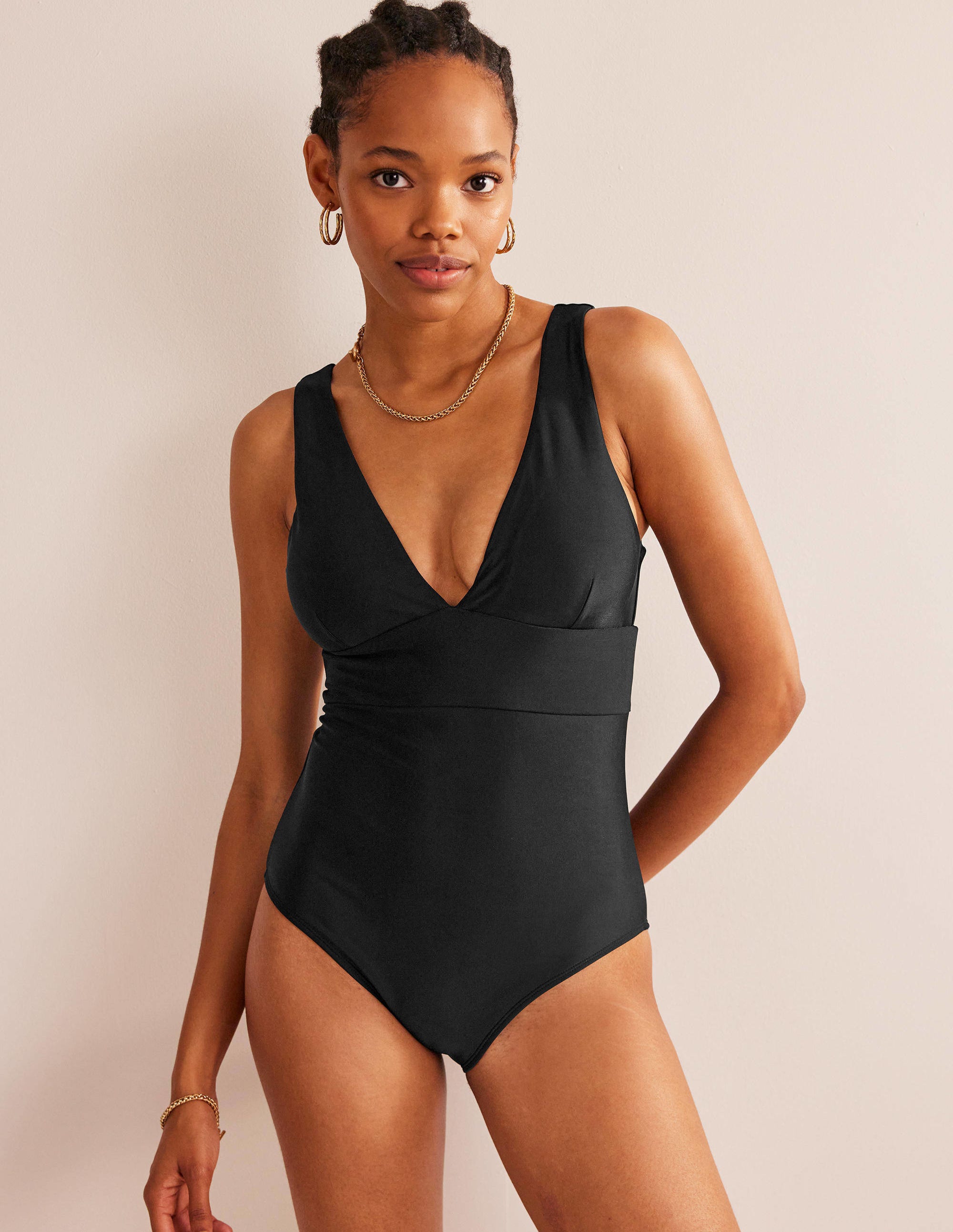 Porto V-neck Swimsuit-Black - Image 4
