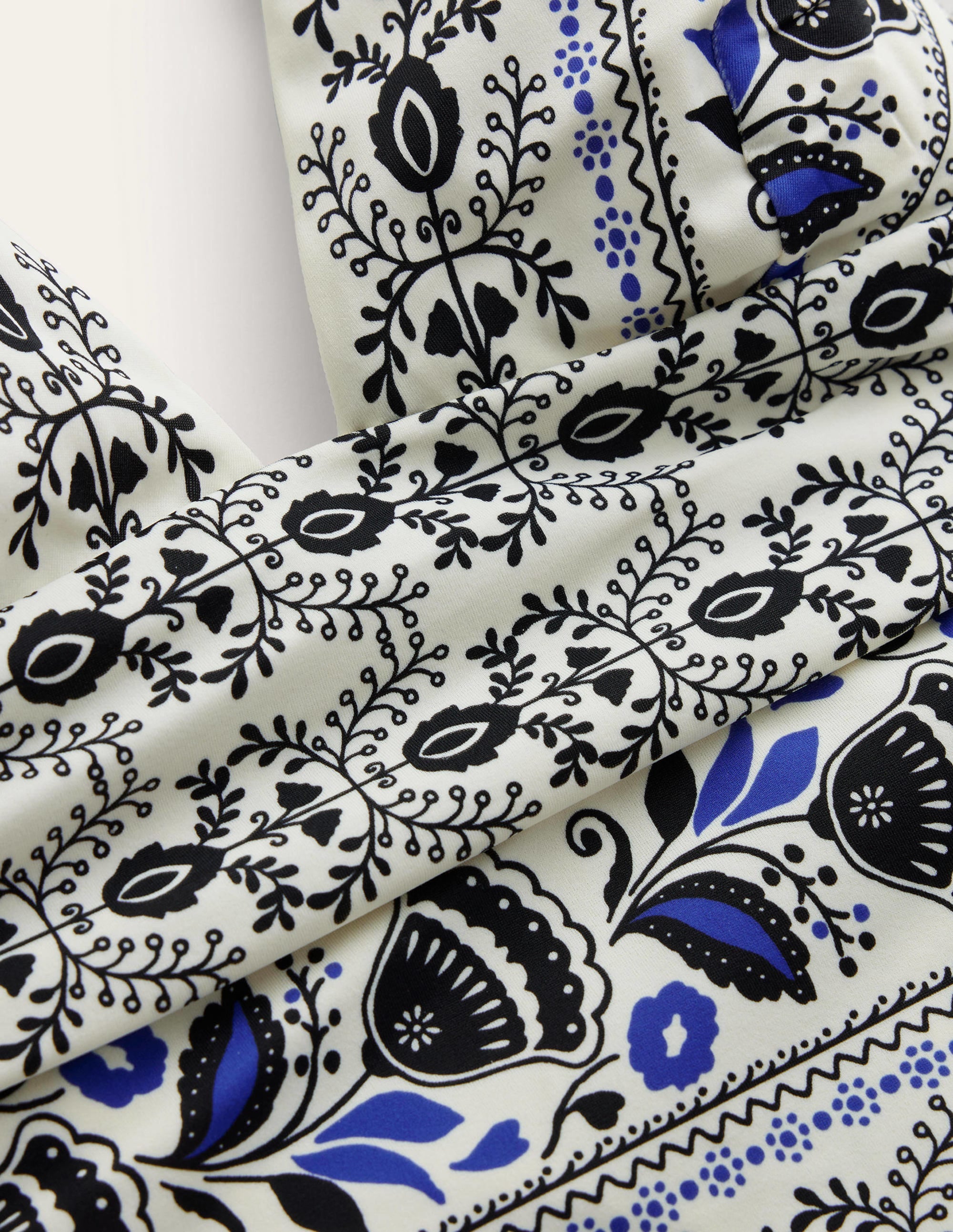 Neckholder-Badeanzug mit Schleife-Naturweiß, Milos-Blüten - Image 6