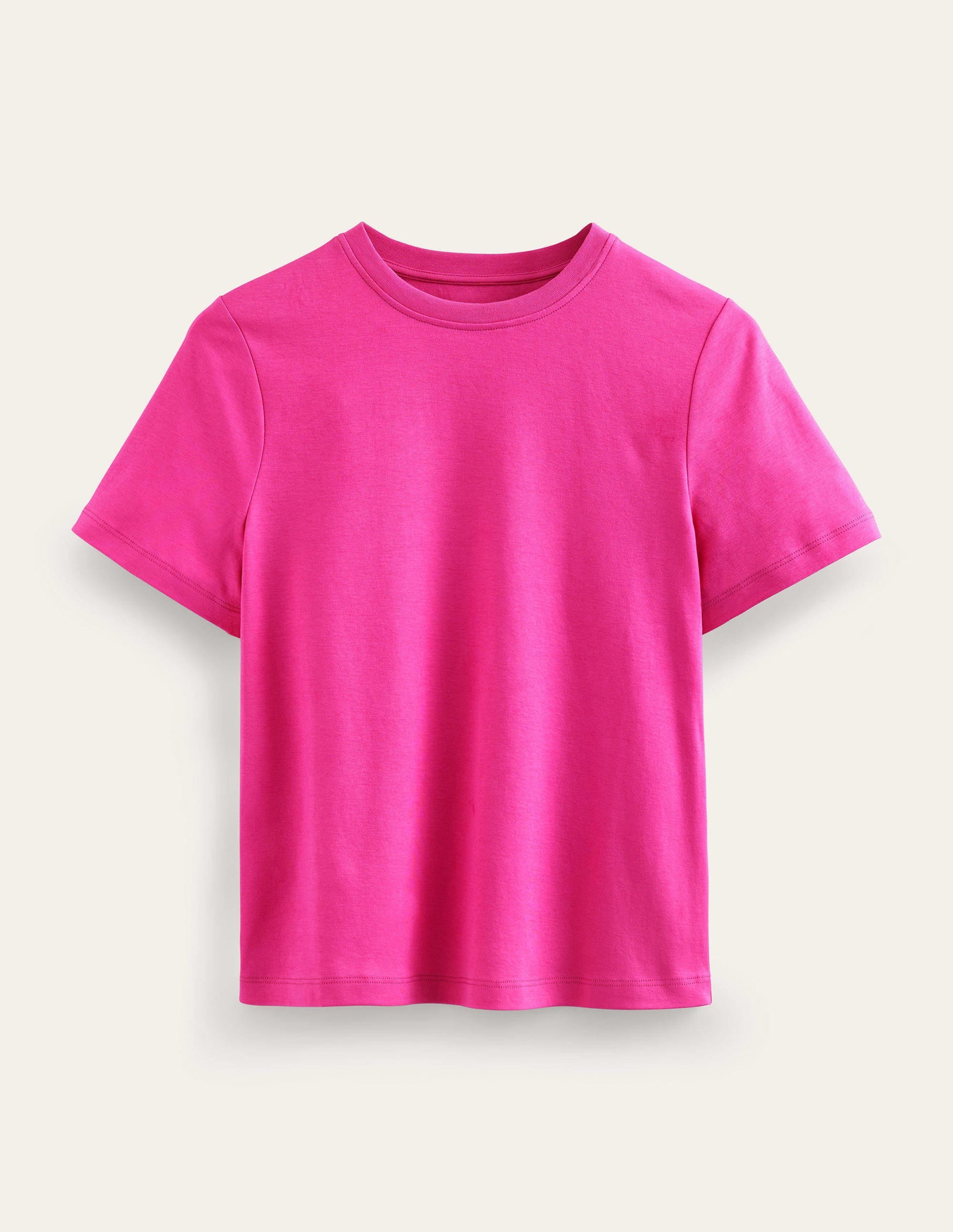 T-shirt col rond en coton-Fedora fuchsia - Image 7