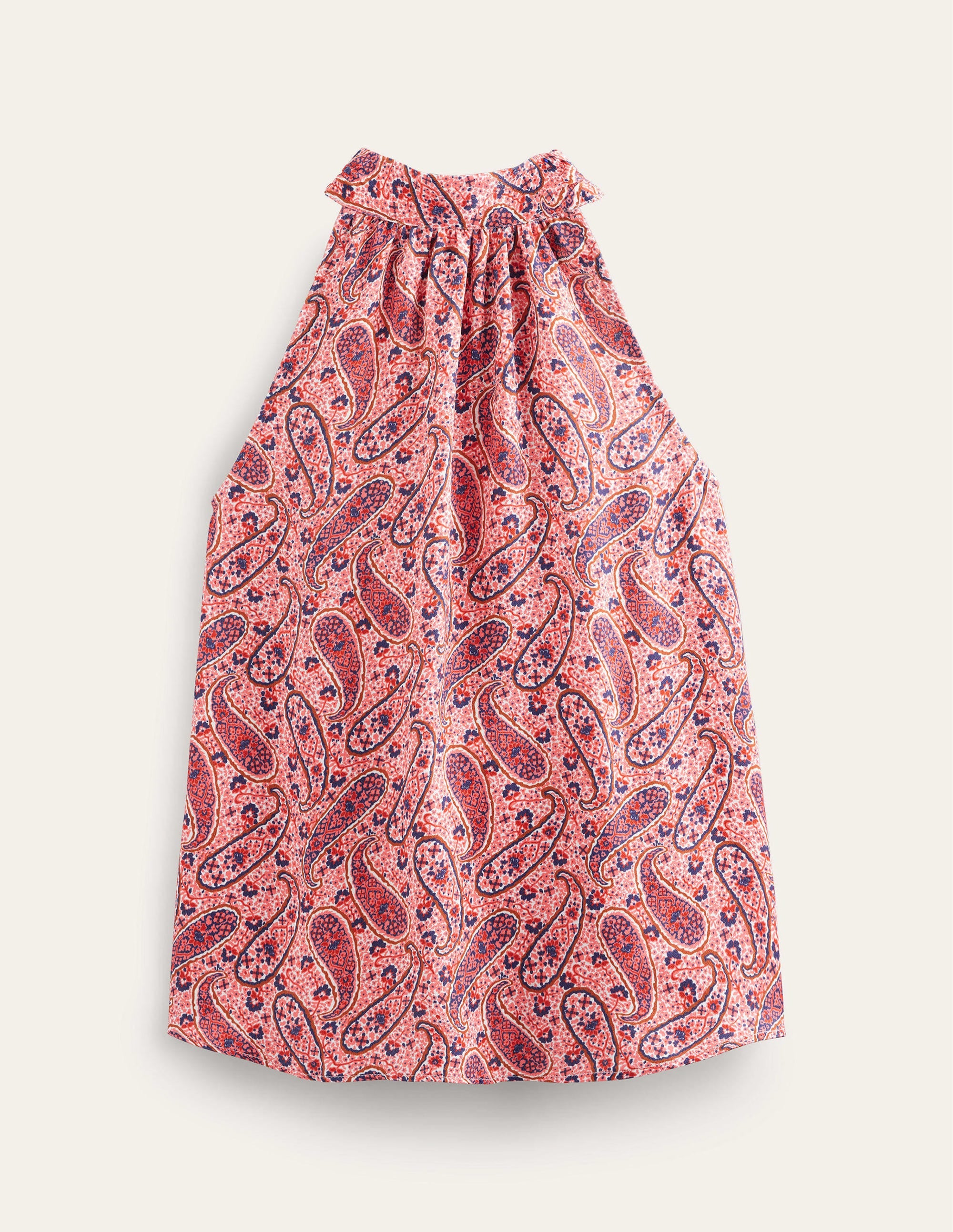 Neckholder-Oberteil aus Satin-Beerenrosa, Paisleyblüten - Image 5