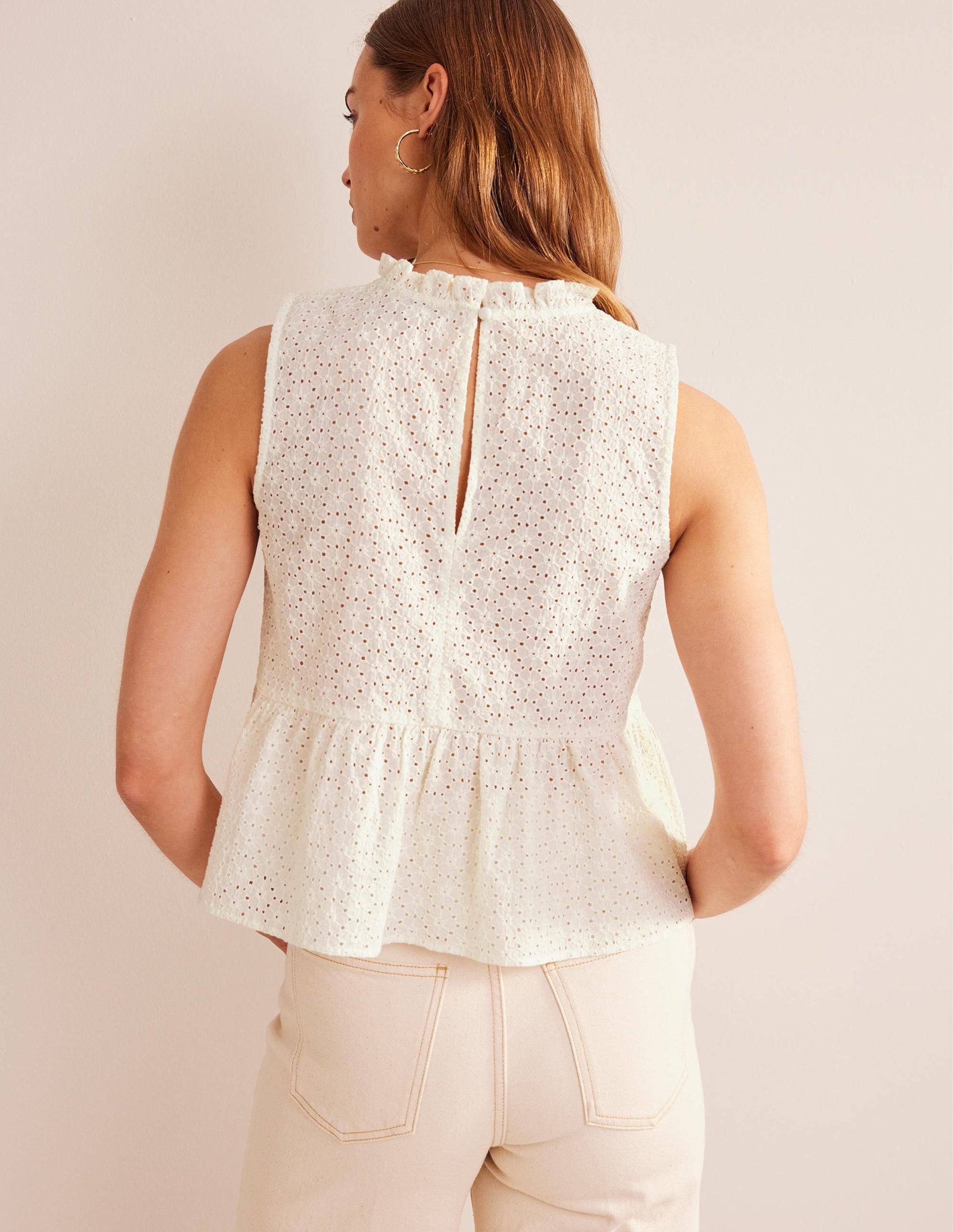 Top à basque en broderie anglaise-Ivoire - Image 3
