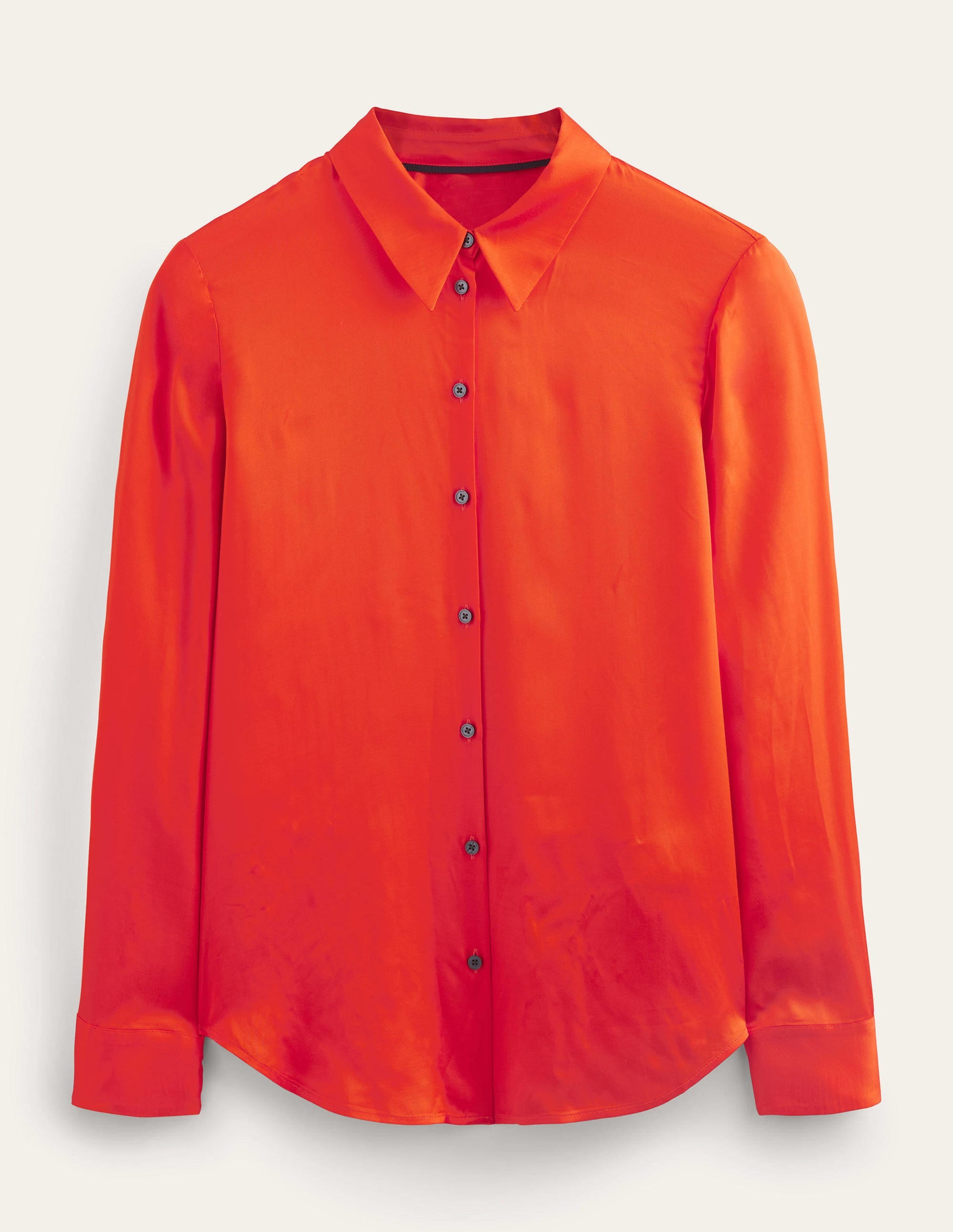Chemise décontractée en satin-Tomate cerise - Image 7