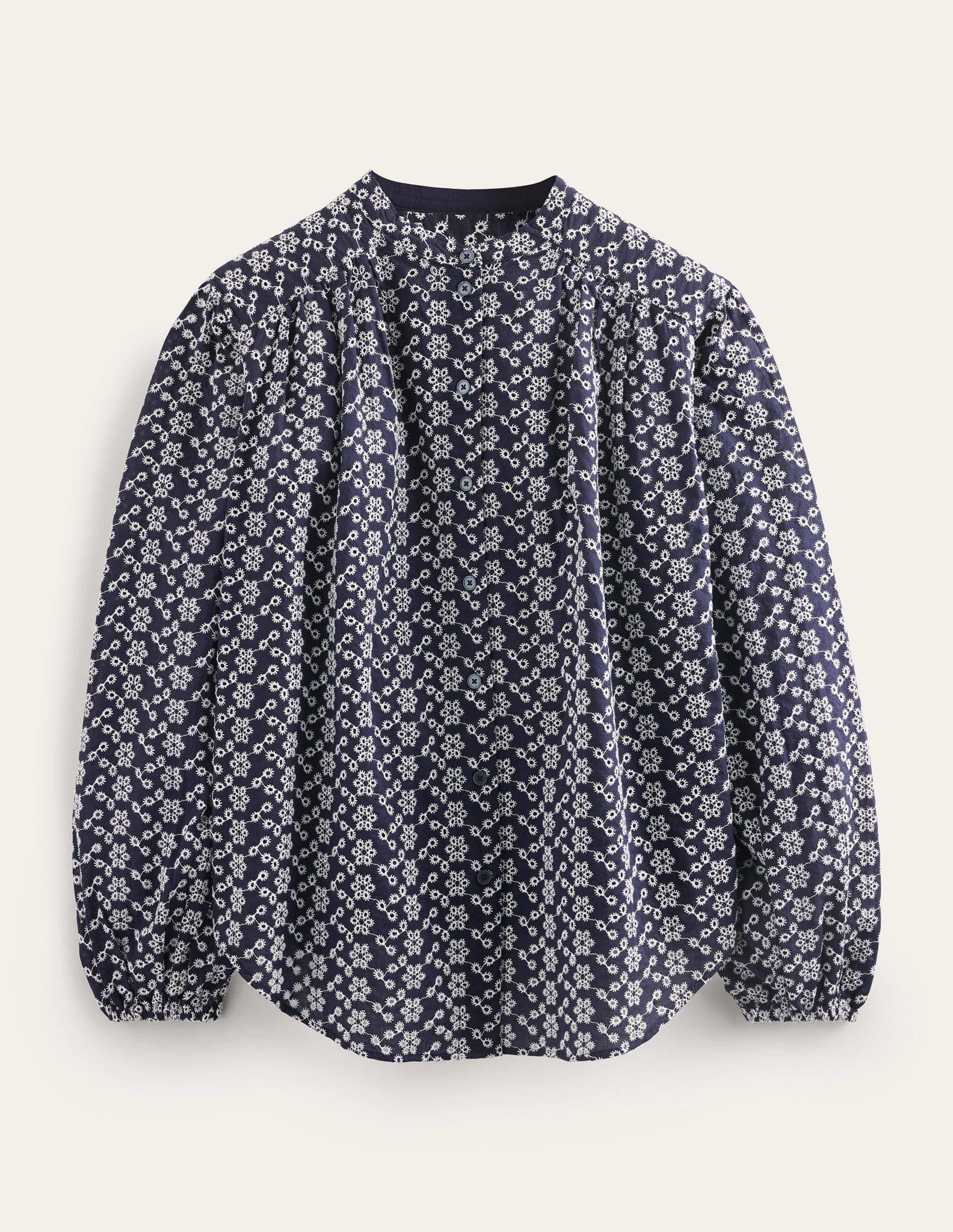 Oversized Broderie Shirt-Navy Broderie - Image 5