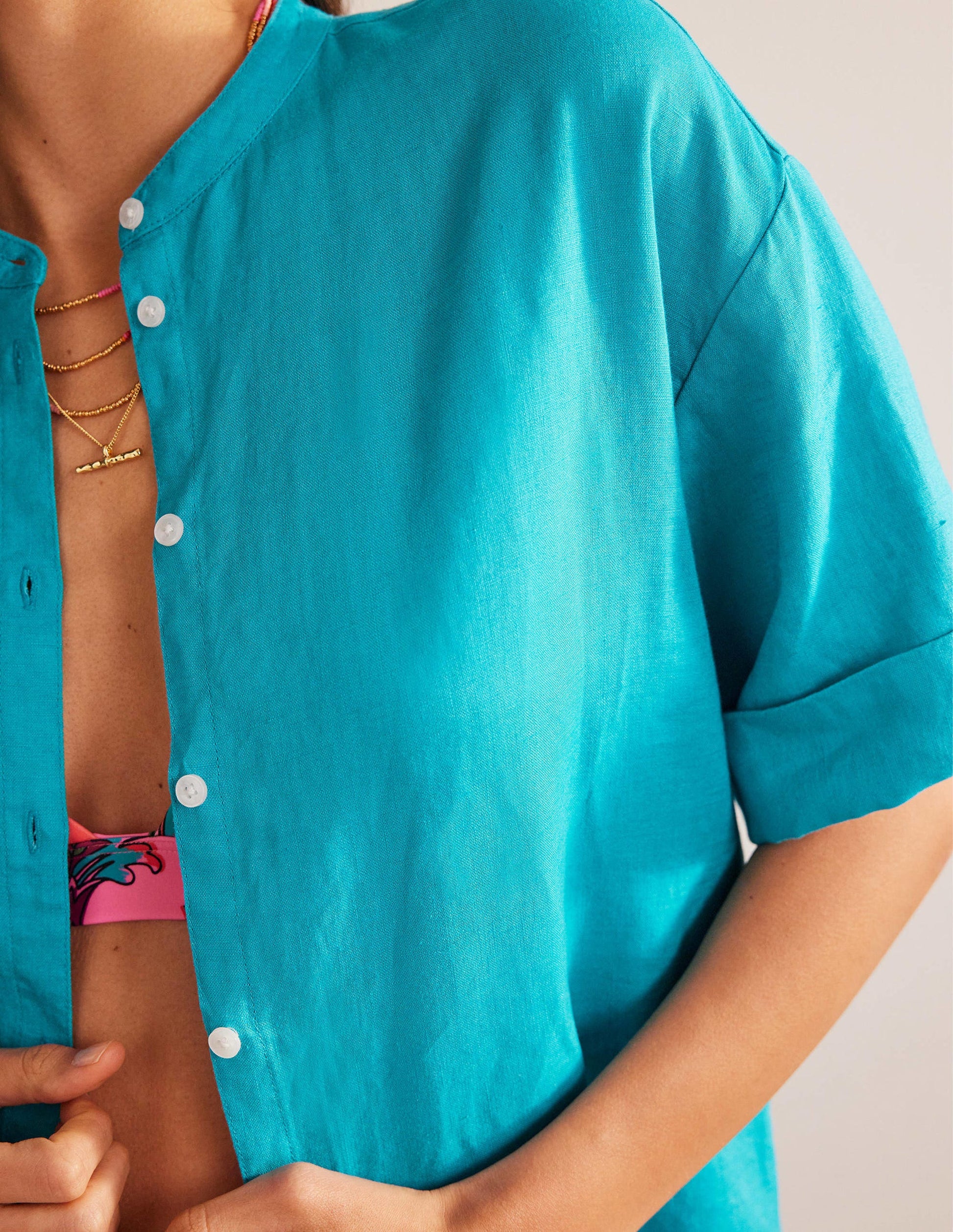 Leinenhemd mit Kimono-Ärmeln-Juwelenblau-2