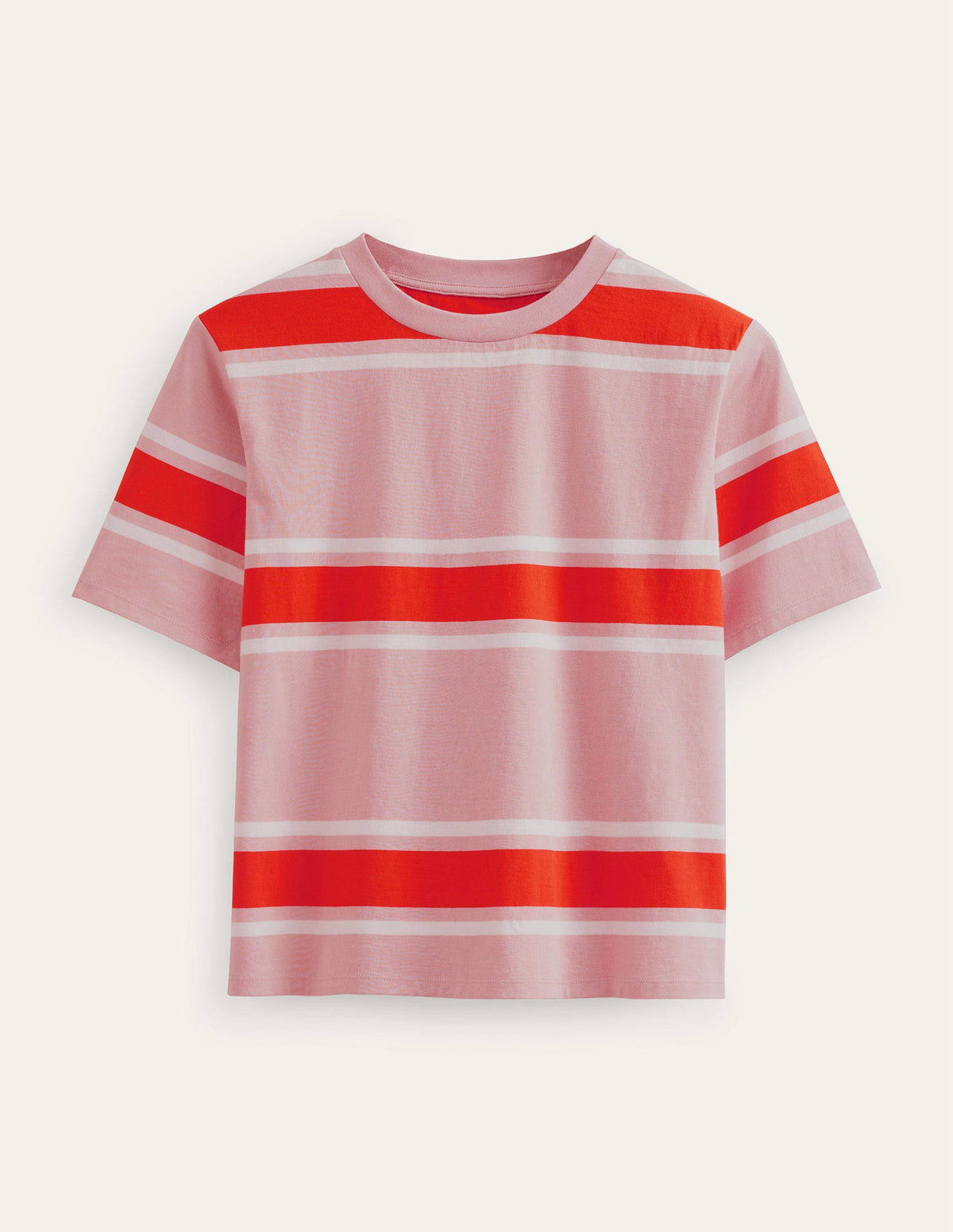 Kastiges T-Shirt mit Streifen-Zartes Rosa/Orange, Gestreift - Image 9