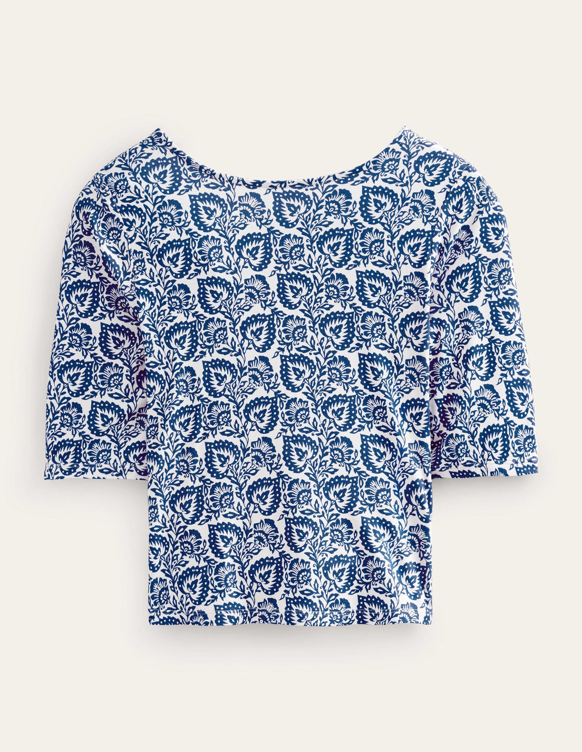 Wrap Back Jersey Top-Sapphire, Oak Terrace - Image 5