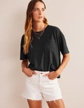 T-shirt délavé oversize-Noir