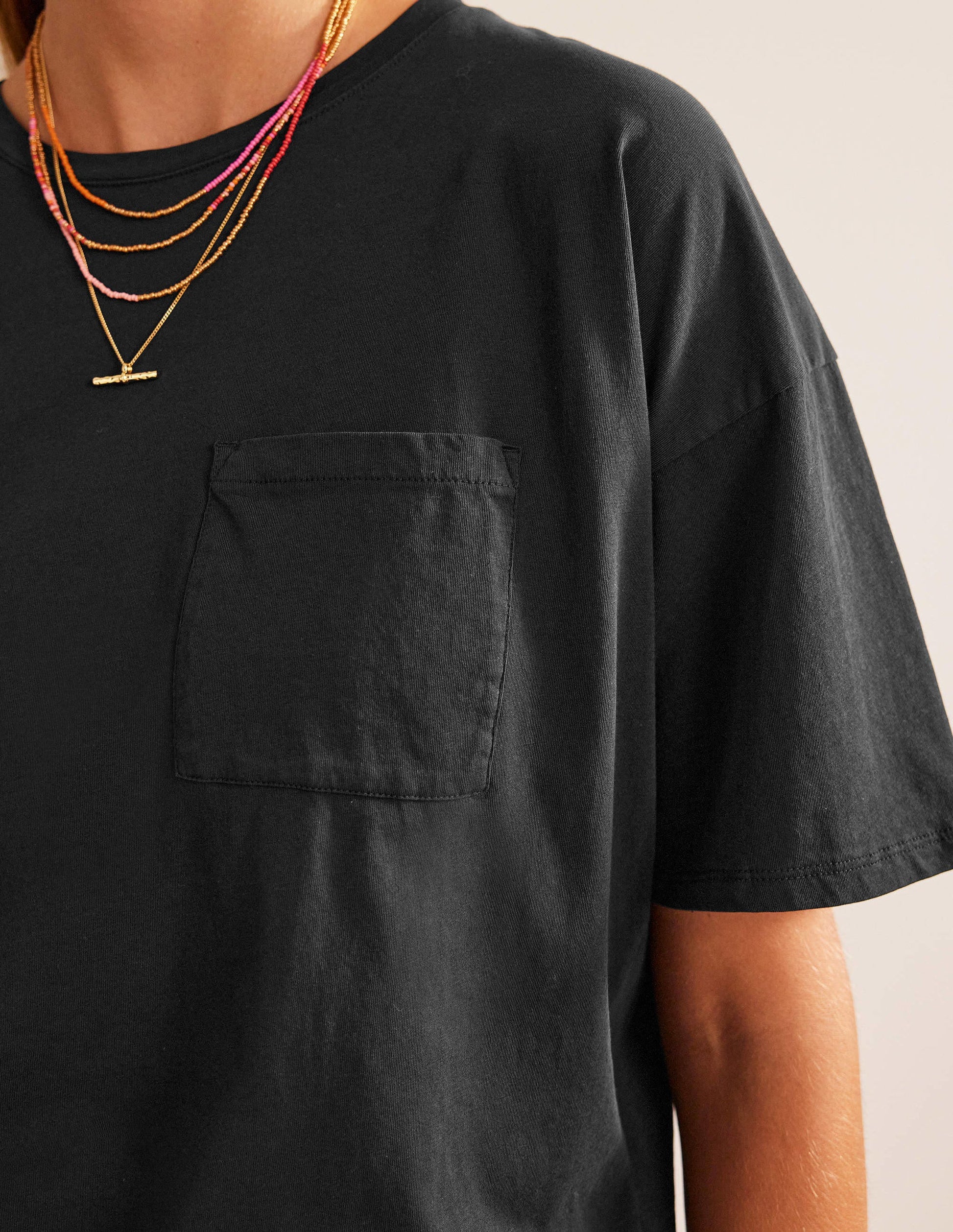 T-shirt délavé oversize-Noir-2