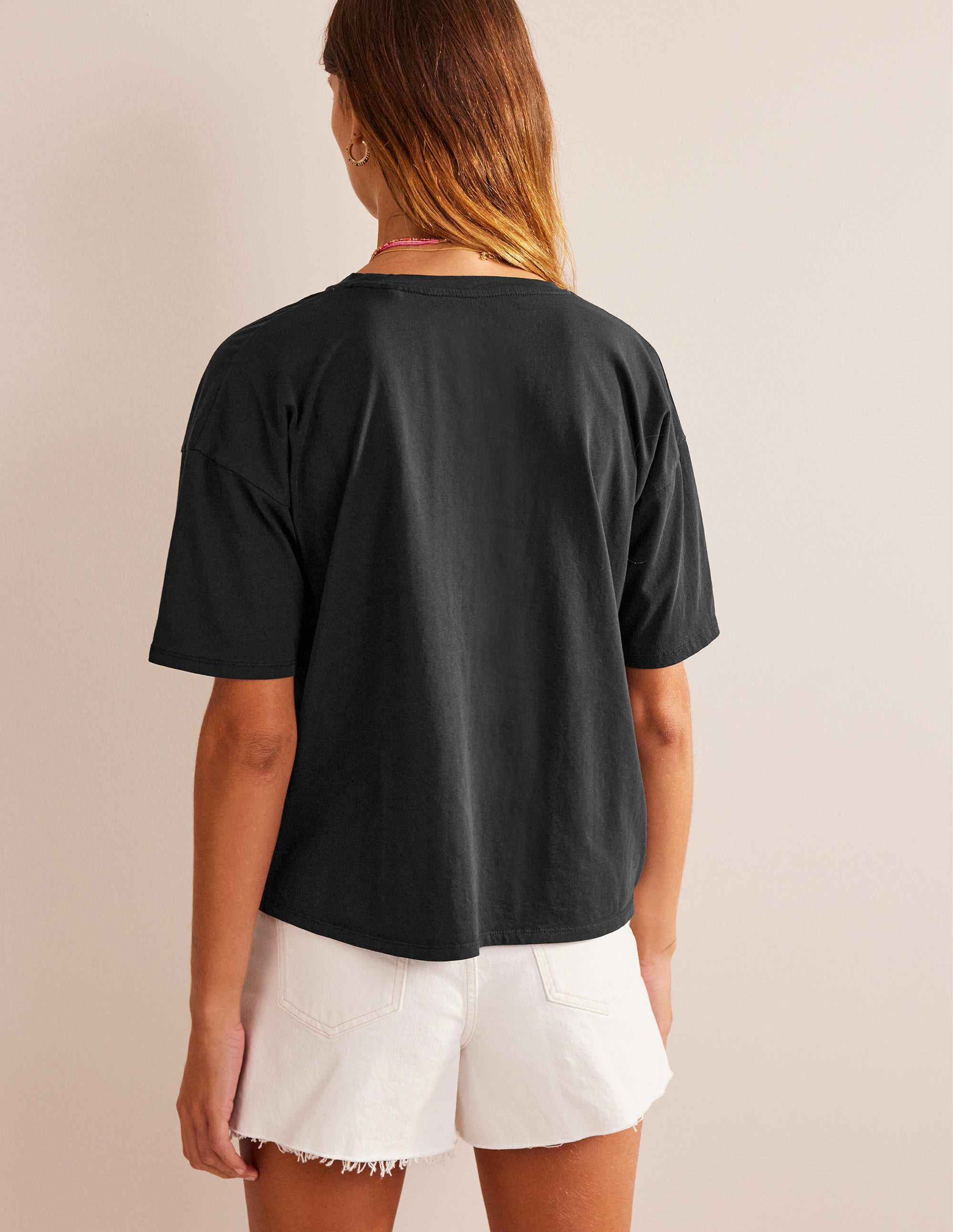 T-shirt délavé oversize-Noir - Image 3