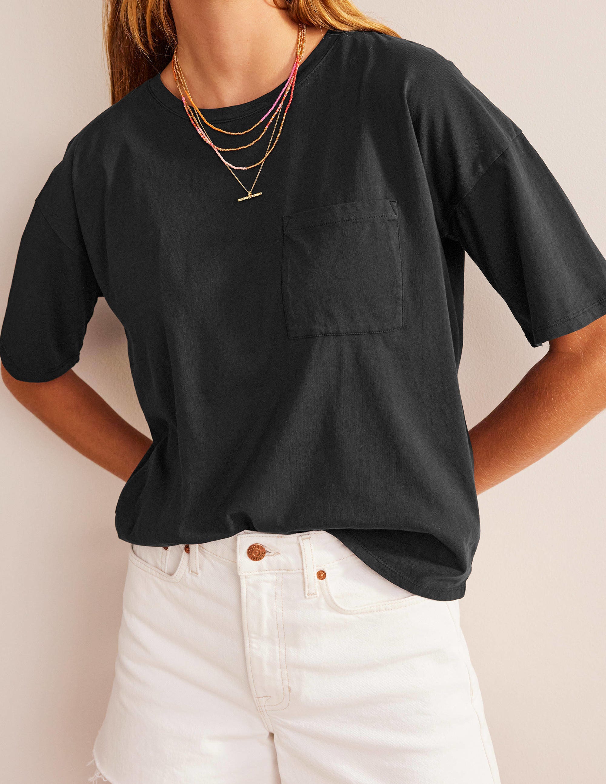 T-shirt délavé oversize-Noir - Image 4