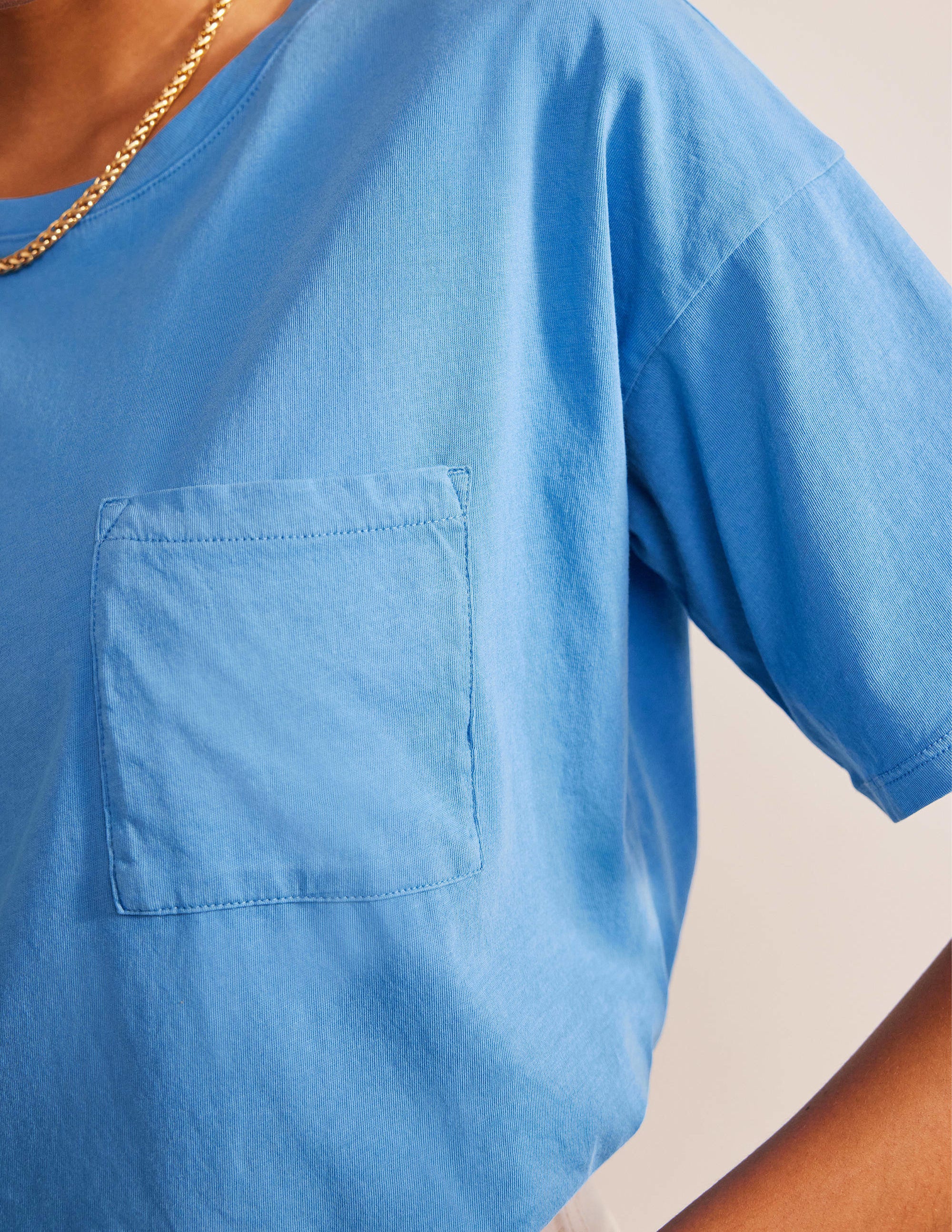 T-shirt délavé oversize-Bleu écolier - Image 2