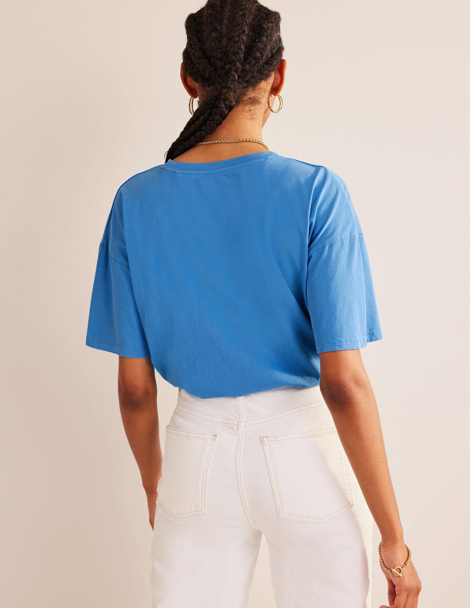 T-shirt délavé oversize-Bleu écolier - Image 3