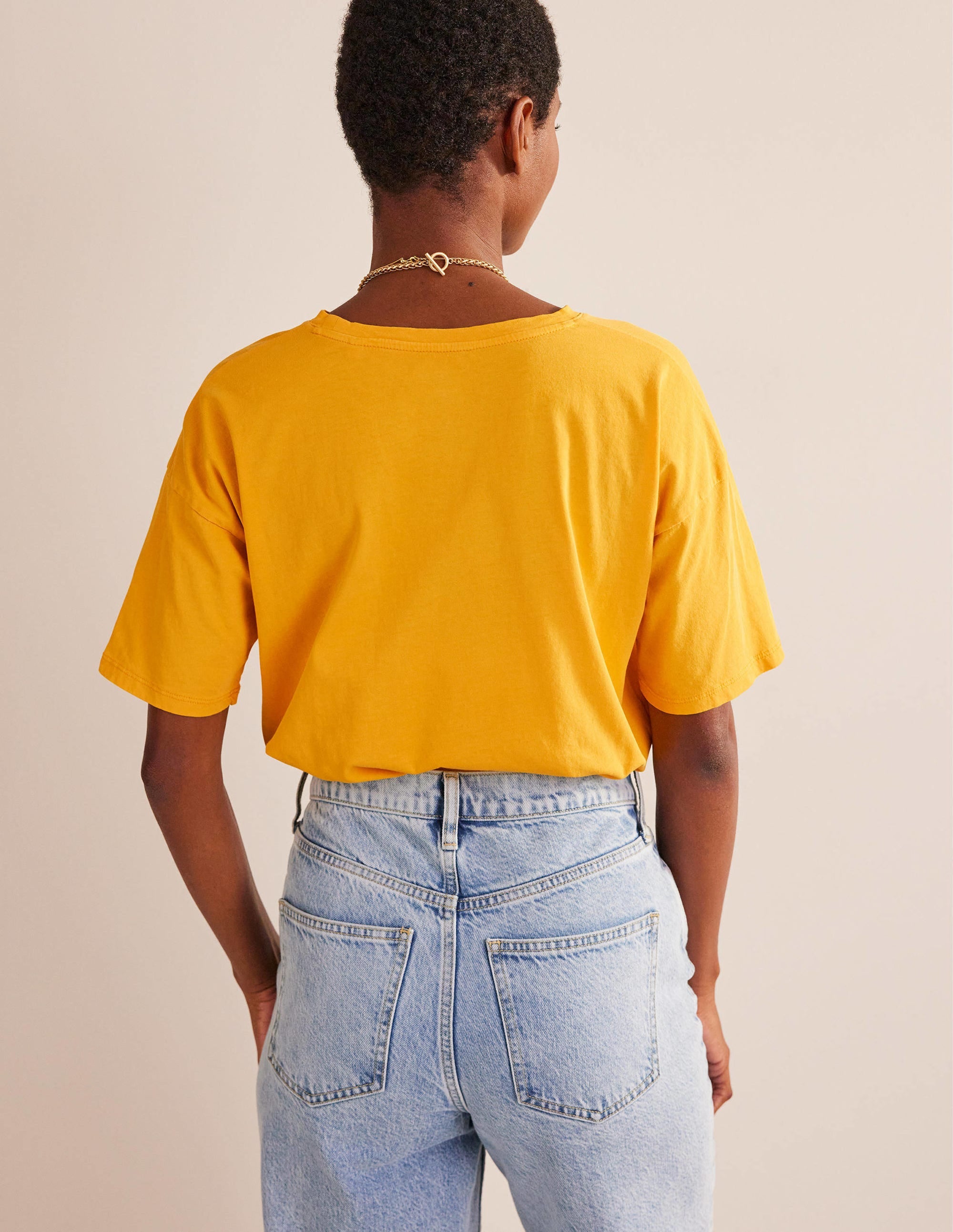 Vorgewaschenes Oversize-T-Shirt-Ringelblumengelb - Image 3