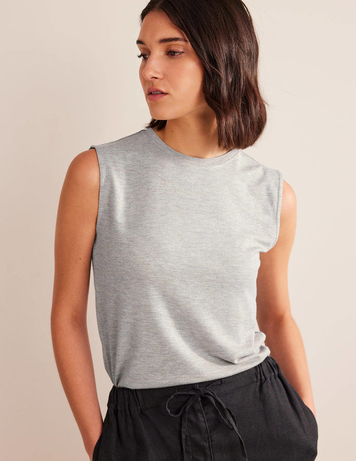 Sparkle Vest Top-Grey Marl/Gold