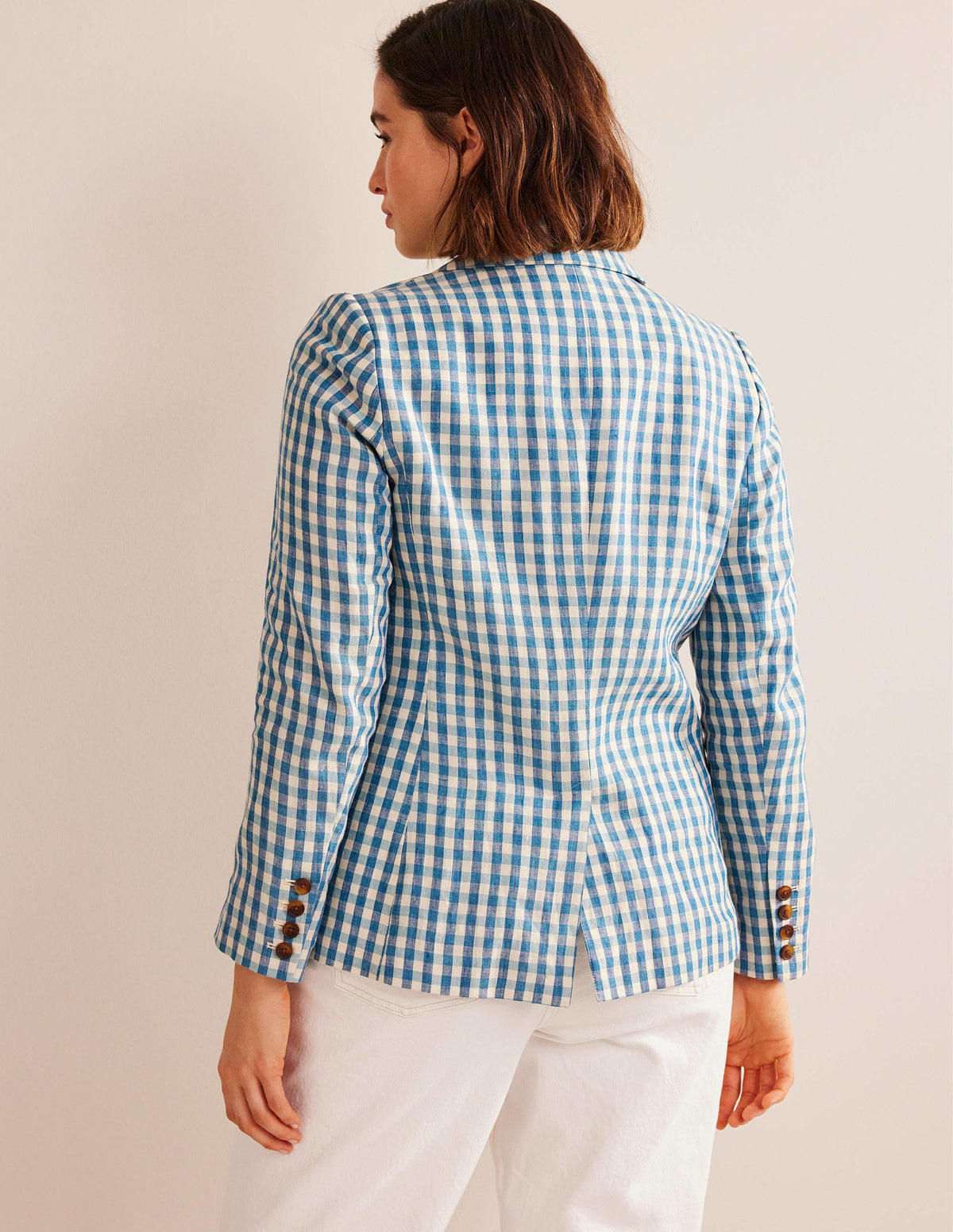 Cambridge Leinenblazer-Blau/Weiß, Vichykaros - Image 6