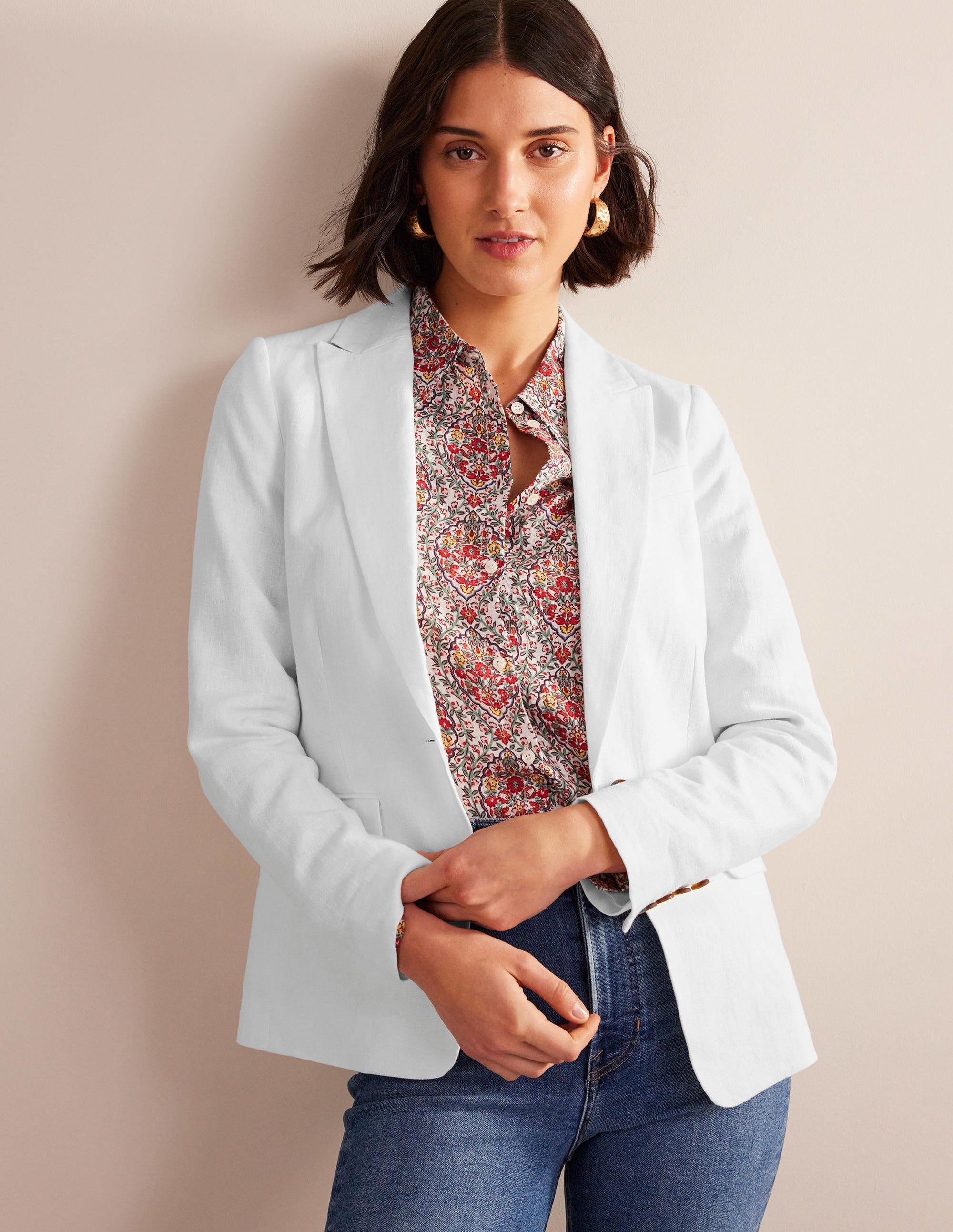 Le blazer Cambridge en lin-Blanc - Image 3