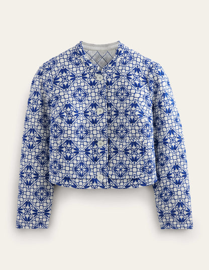 Embroidered Jacket-Blue Embroidered