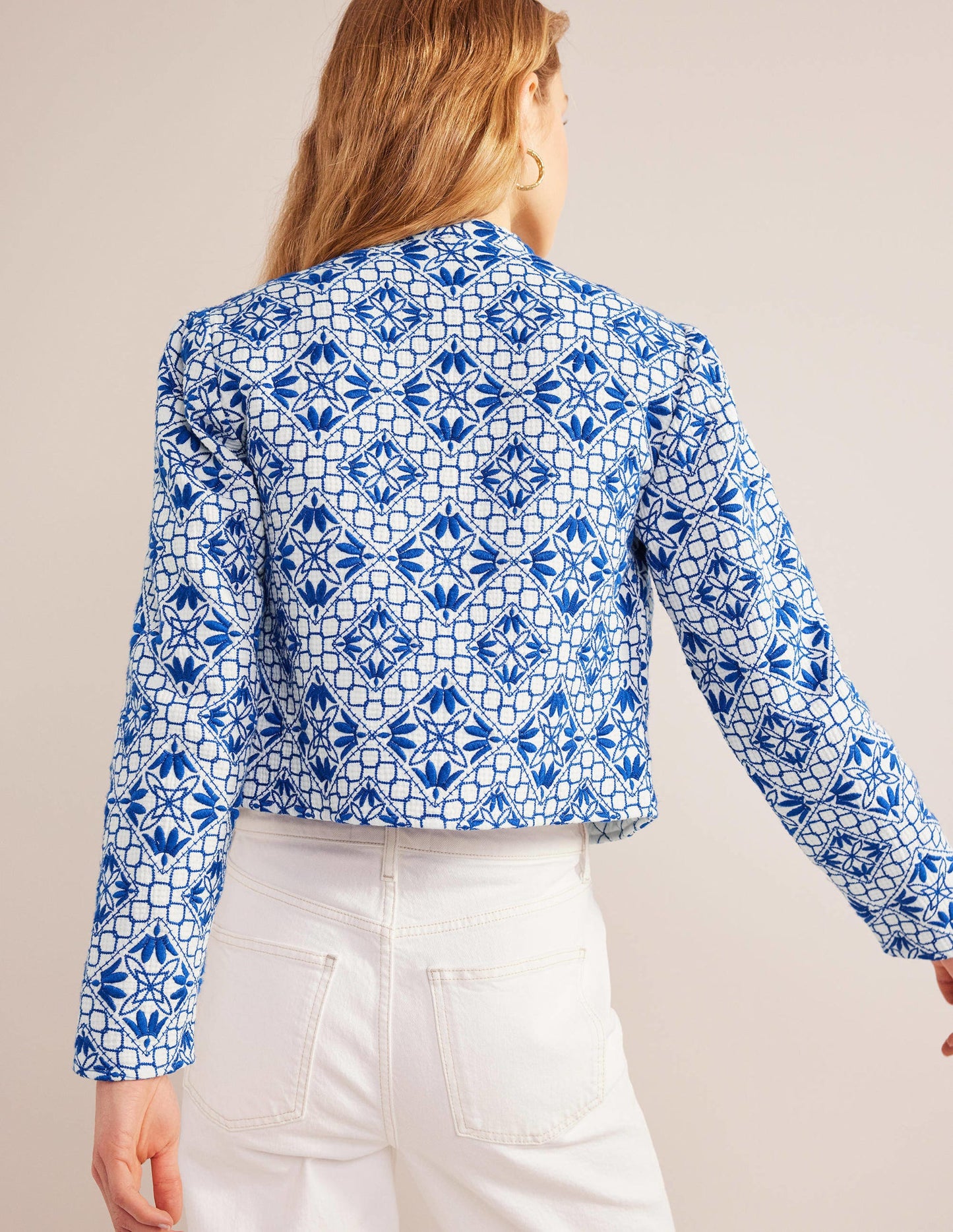 Embroidered Jacket-Blue Embroidered