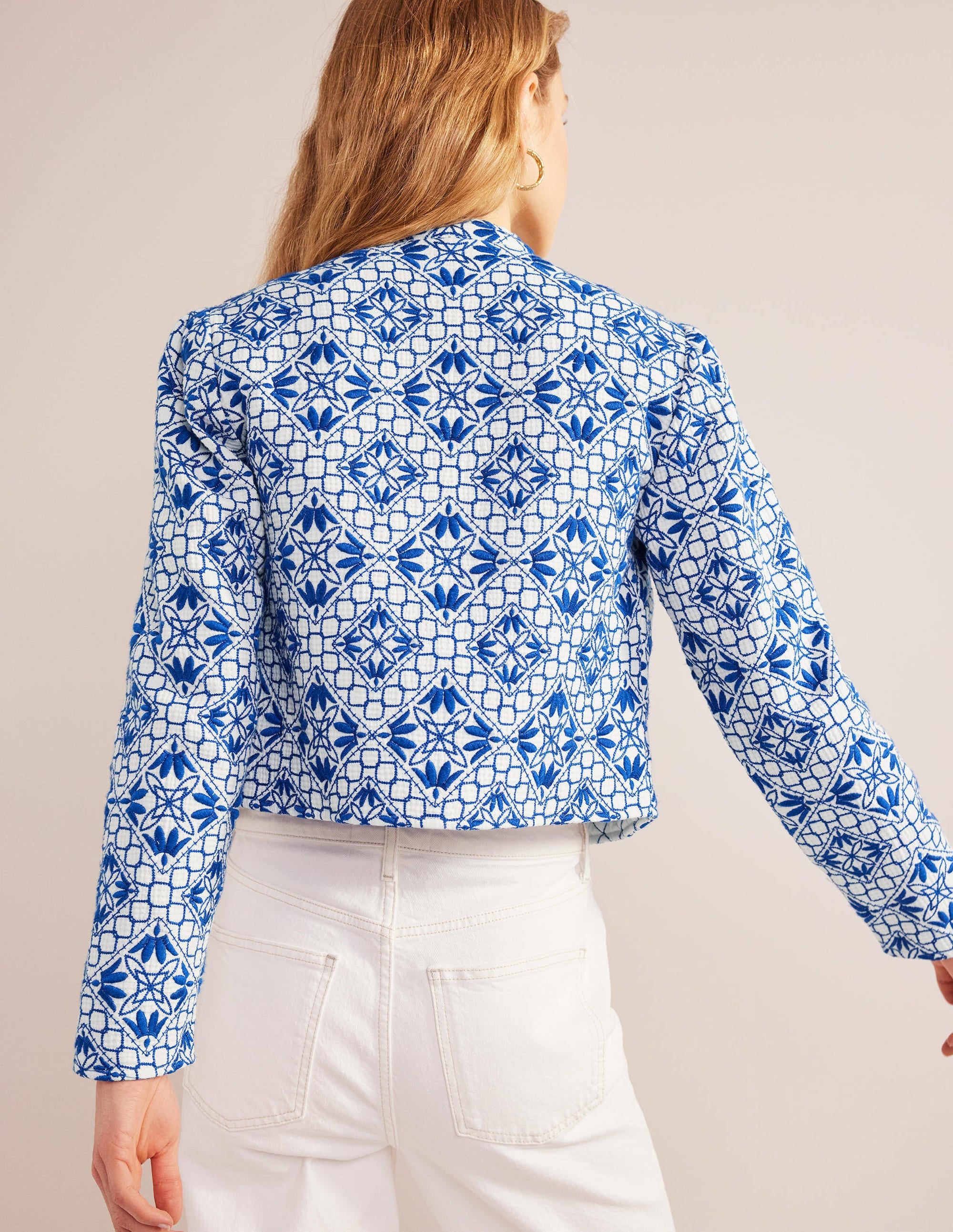 Jacke mit Stickerei-Blau, Stickerei - Image 3