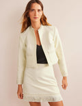 Veste courte en coton-Ivoire