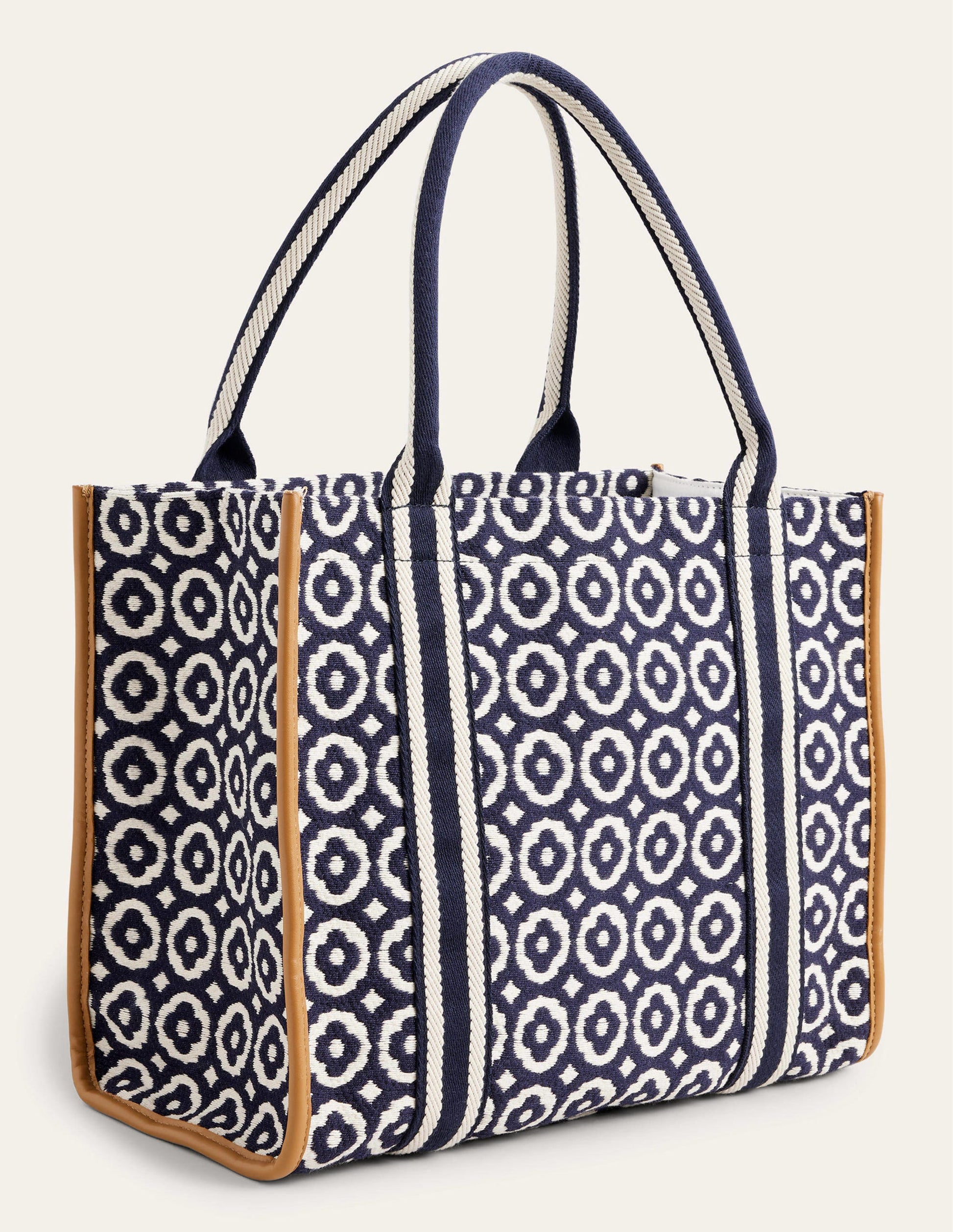 Tilda Canvas Tote Bag-Navy, Geo-2