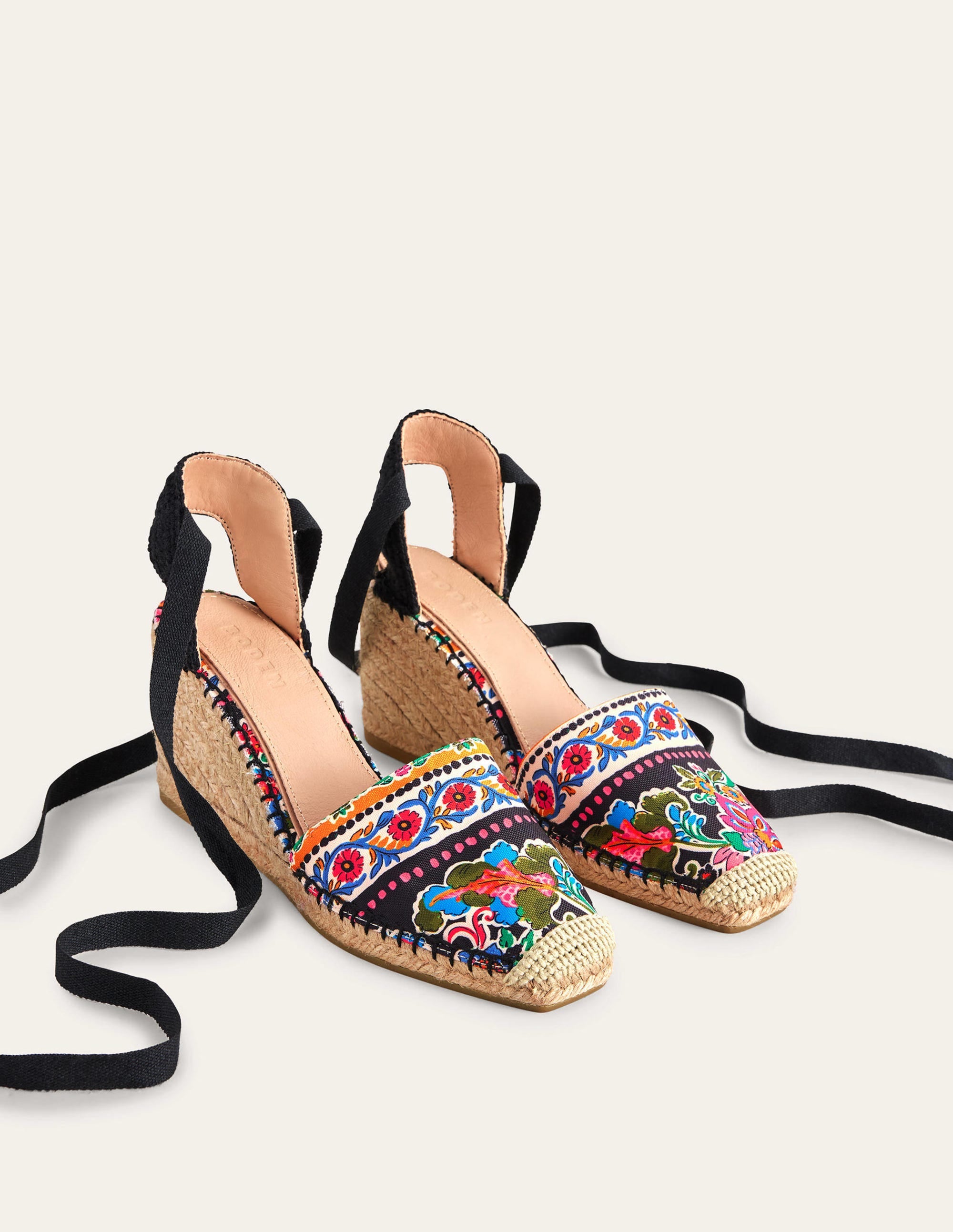 Compensées façon espadrilles à bout carré-Motif Carnation Bloom - Image 2