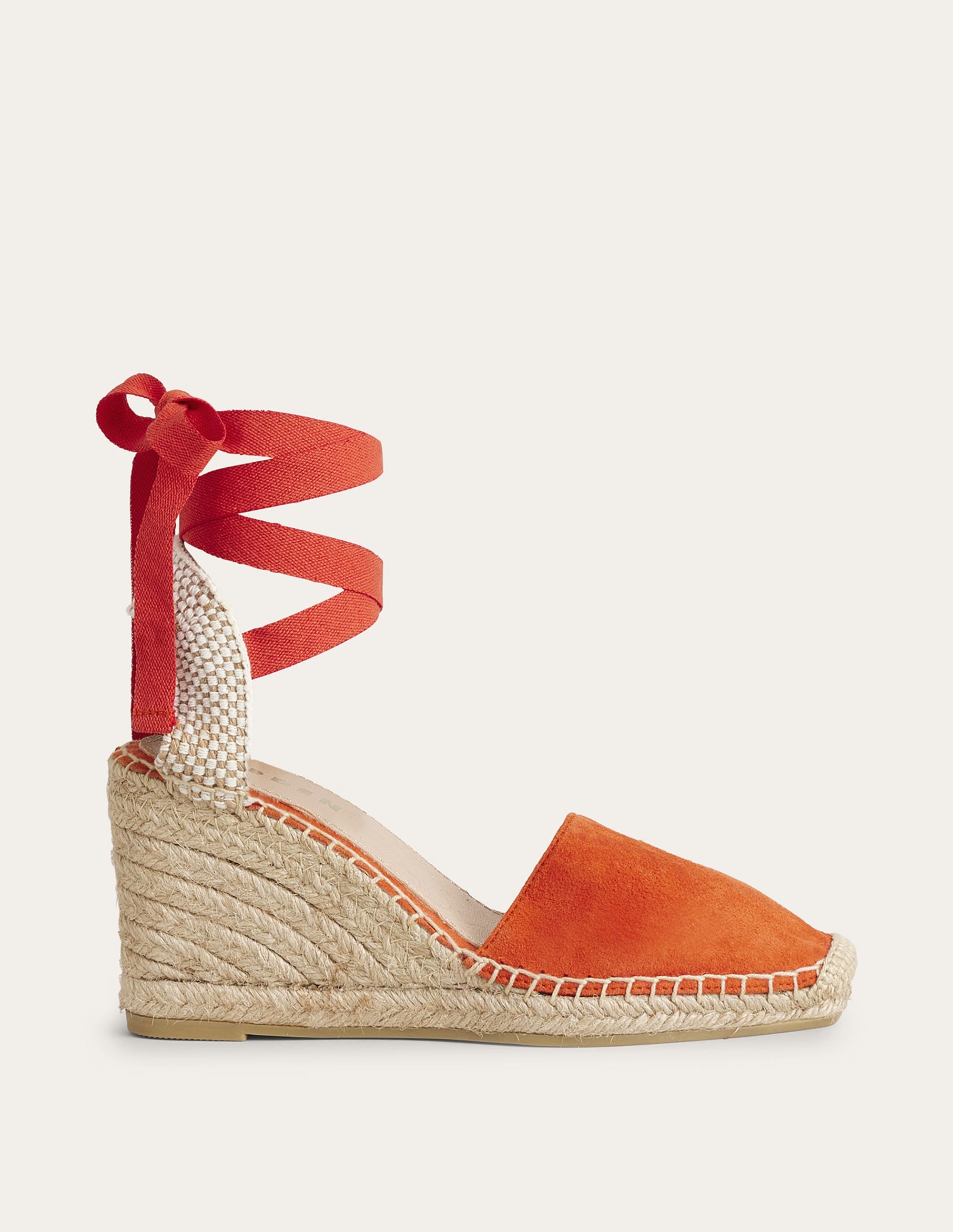 Espadrilles mit Keilabsatz und eckiger Zehenpartie-Zinnoberrot - Image 1