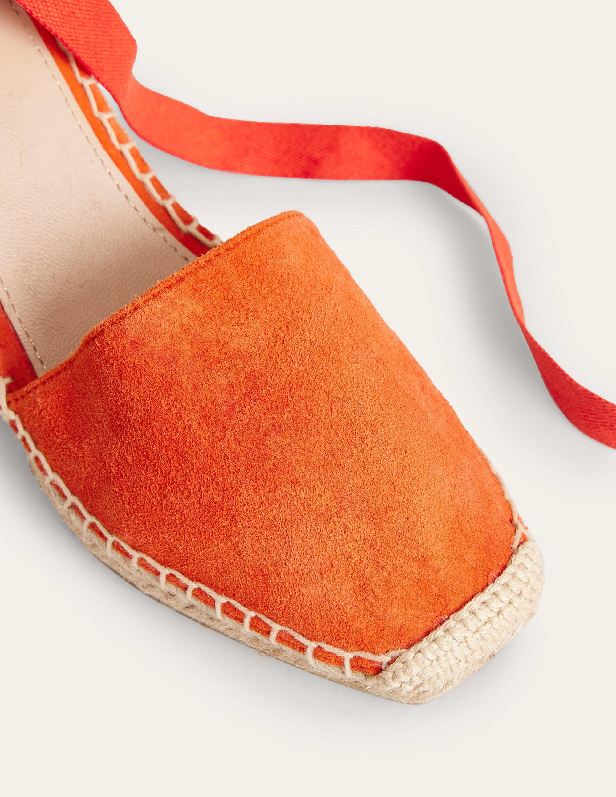 Espadrilles mit Keilabsatz und eckiger Zehenpartie-Zinnoberrot - Image 3