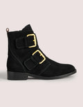 Stiefeletten mit Doppelschnalle-Schwarz