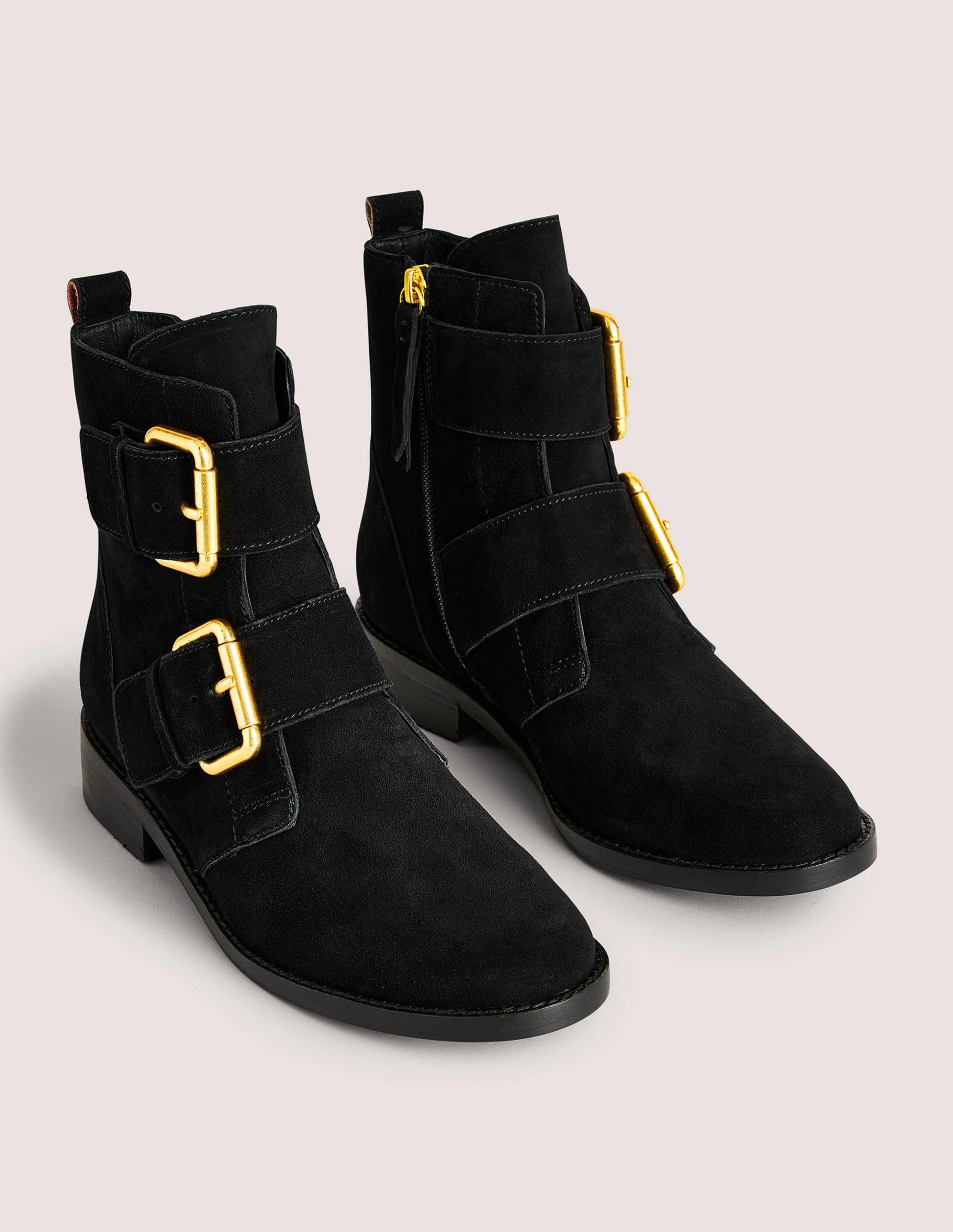 Stiefeletten mit Doppelschnalle-Schwarz-2