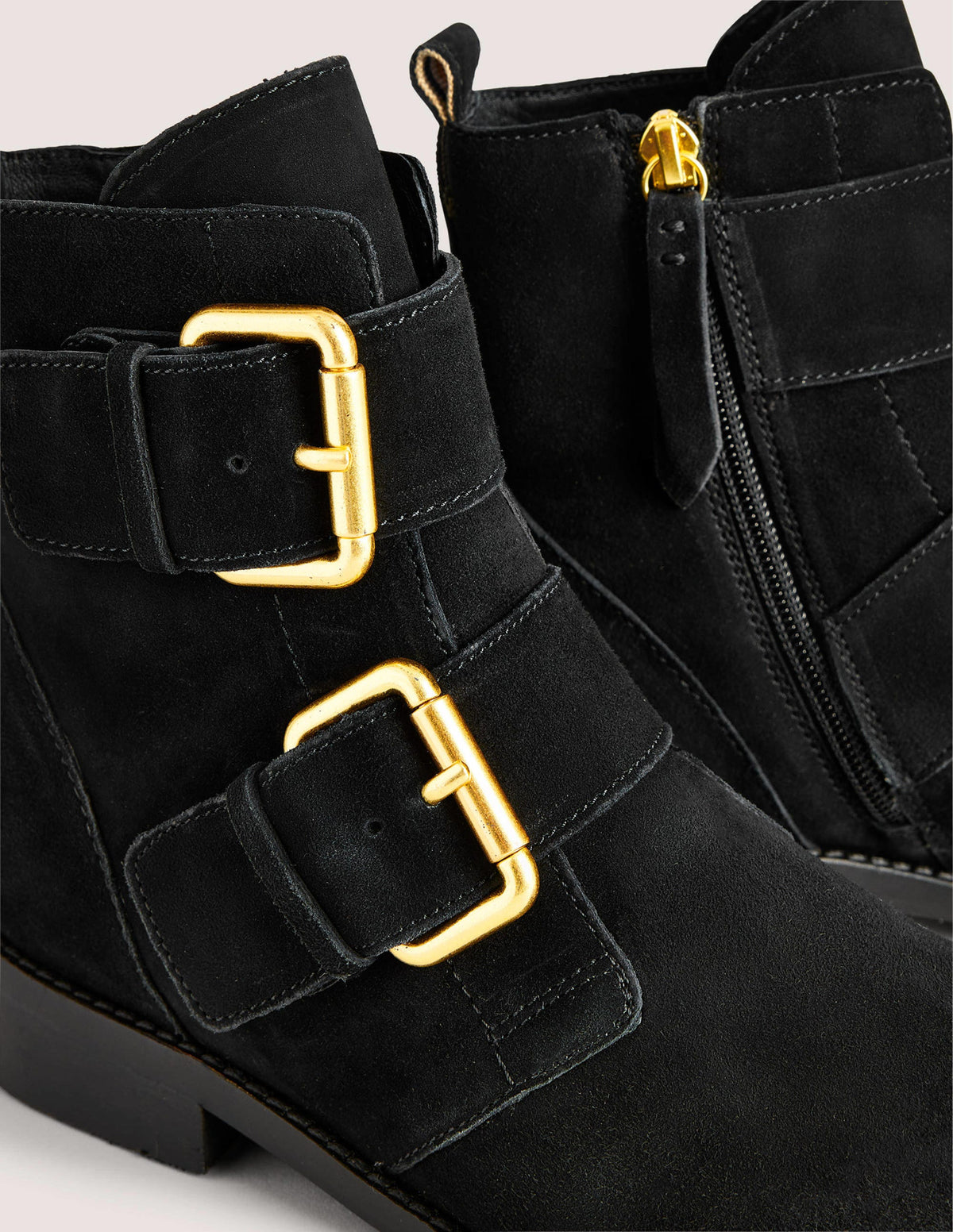 Stiefeletten mit Doppelschnalle-Schwarz-3