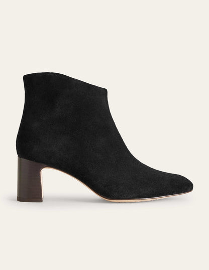 Velourslederstiefeletten-Schwarz