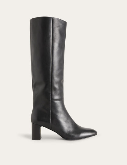 Bottes Erica hauteur genou en cuir-Black