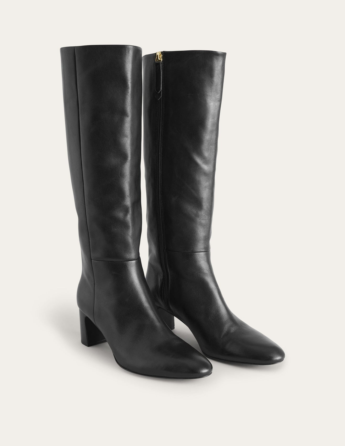 Bottes Erica hauteur genou en cuir-Black