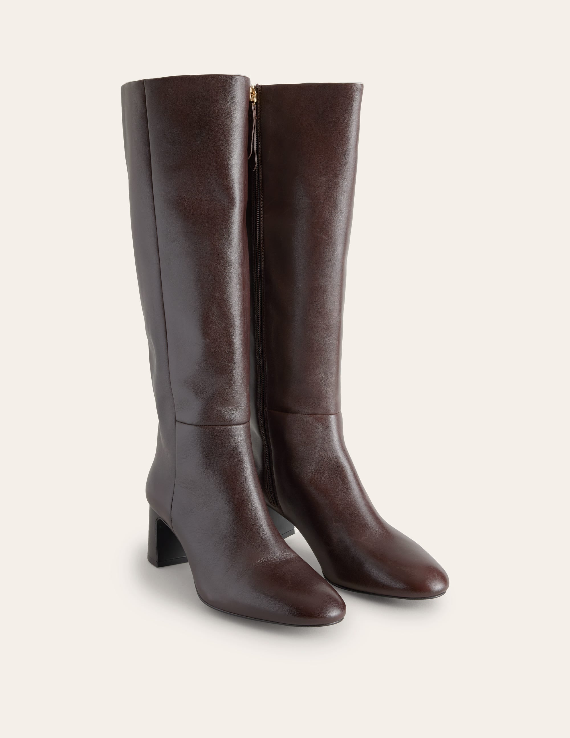 Erica Kniehohe Lederstiefel-Schokobraunes Leder - Image 5