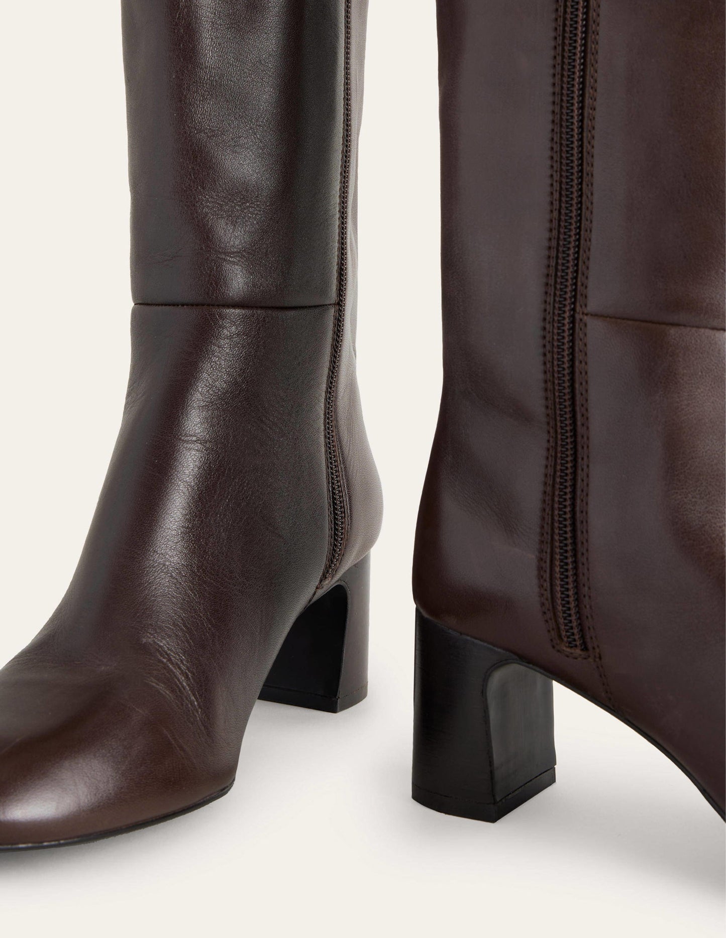 Erica Knee High Leather Boots-Chocolate Leather