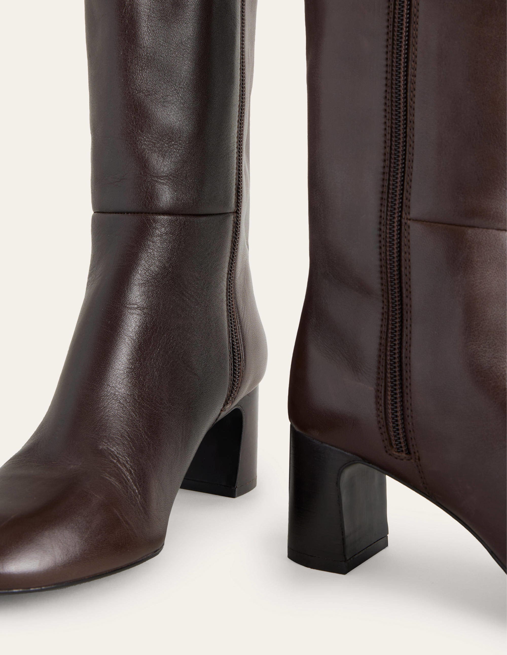 Erica Kniehohe Lederstiefel-Schokobraunes Leder - Image 6