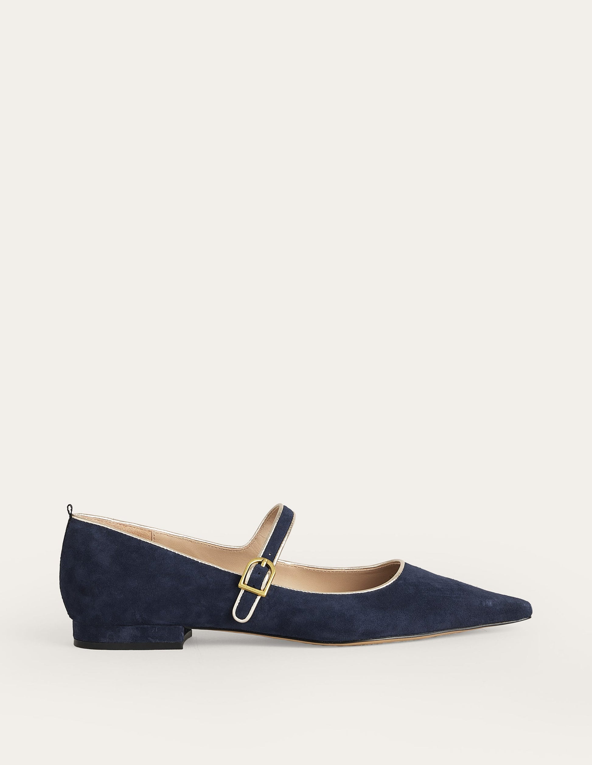 Riemchenschuhe mit spitzer Zehenpartie-Marineblau-1