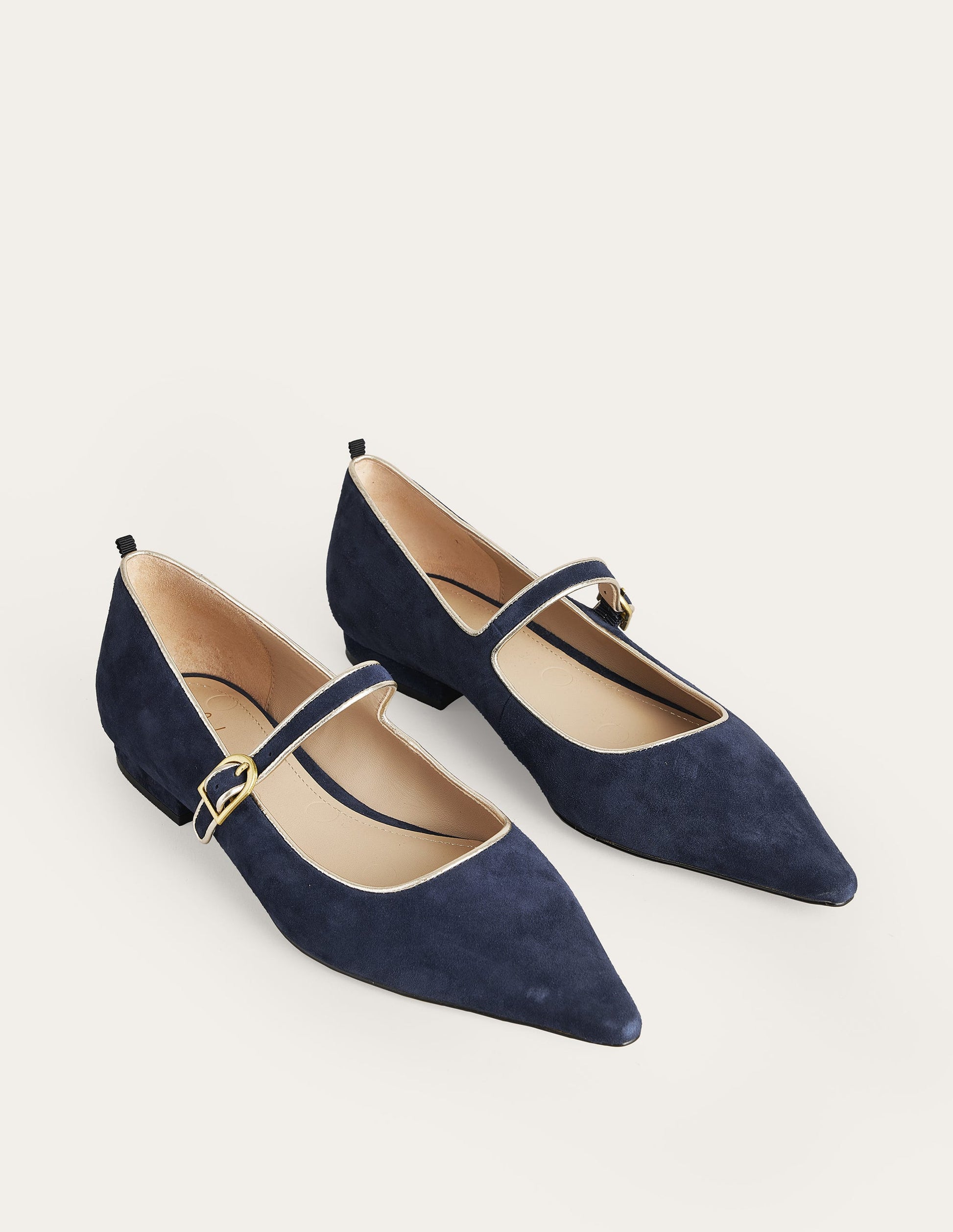 Riemchenschuhe mit spitzer Zehenpartie-Marineblau-2
