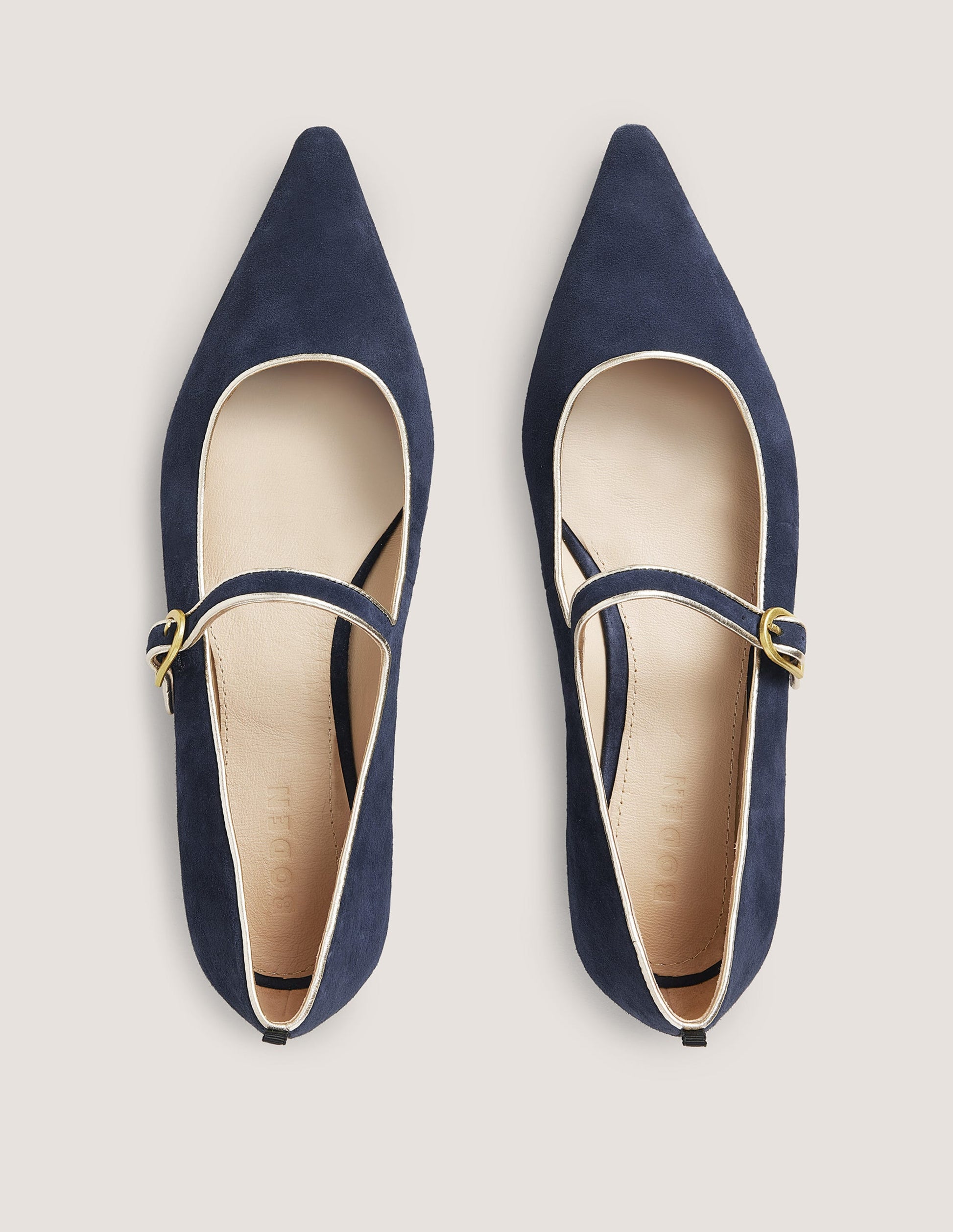 Riemchenschuhe mit spitzer Zehenpartie-Marineblau-4