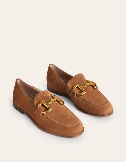 Iris Loafer mit Trensendetail-Ingwerplätzchen Wildleder