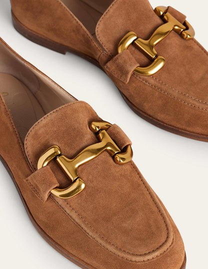 Iris Loafer mit Trensendetail-Ingwerplätzchen Wildleder