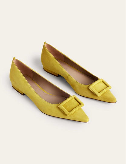 Spitze Ballerinas mit Verzierung-Sonnengelb-2