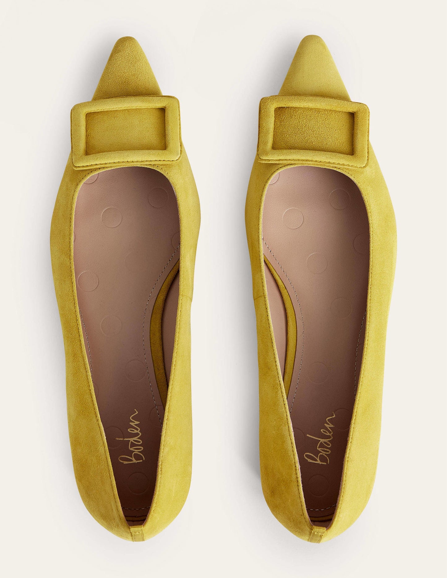 Spitze Ballerinas mit Verzierung-Sonnengelb