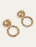 Statement-Ohrringe mit Schmucksteinen-Gold