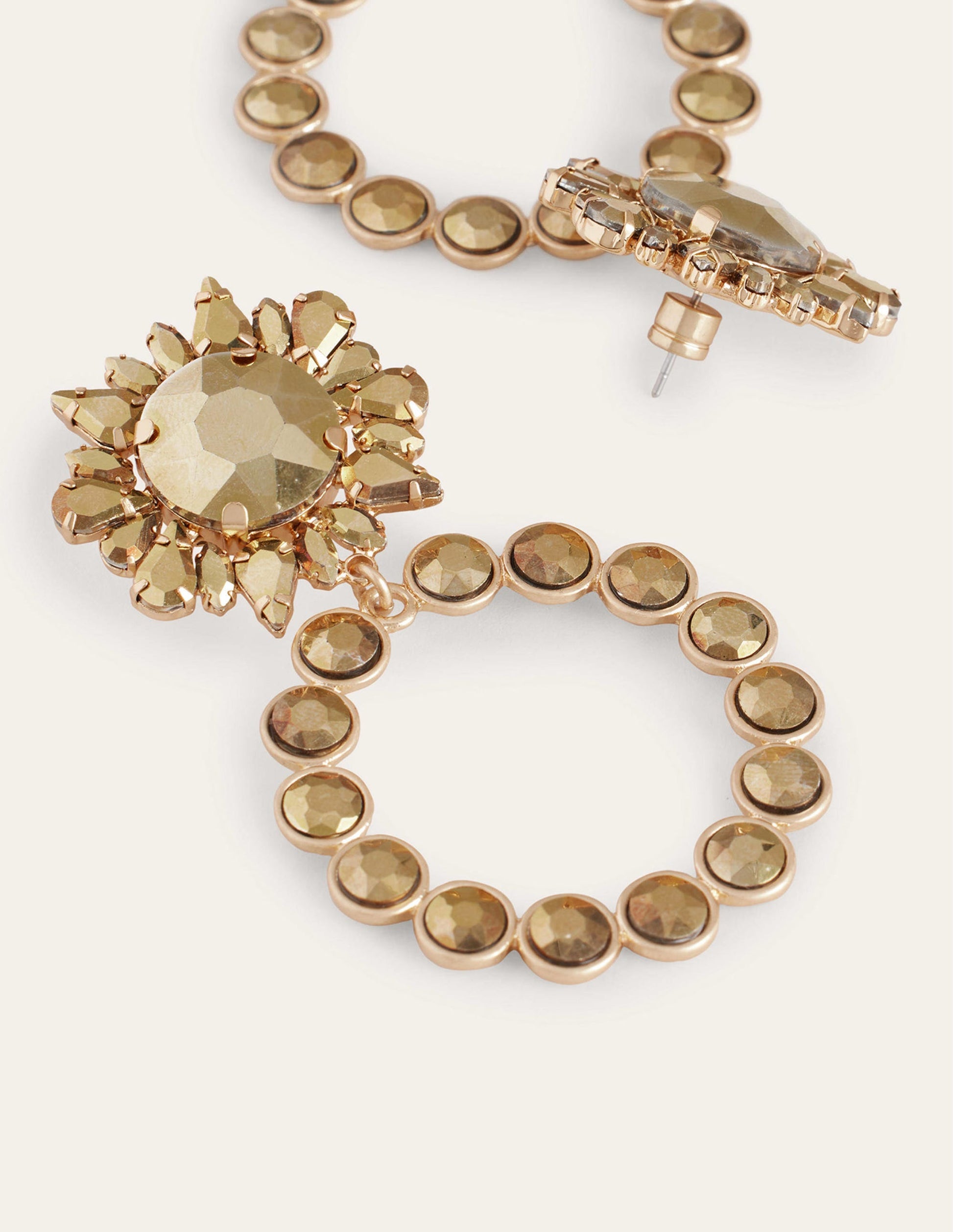 Statement-Ohrringe mit Schmucksteinen-Gold-2