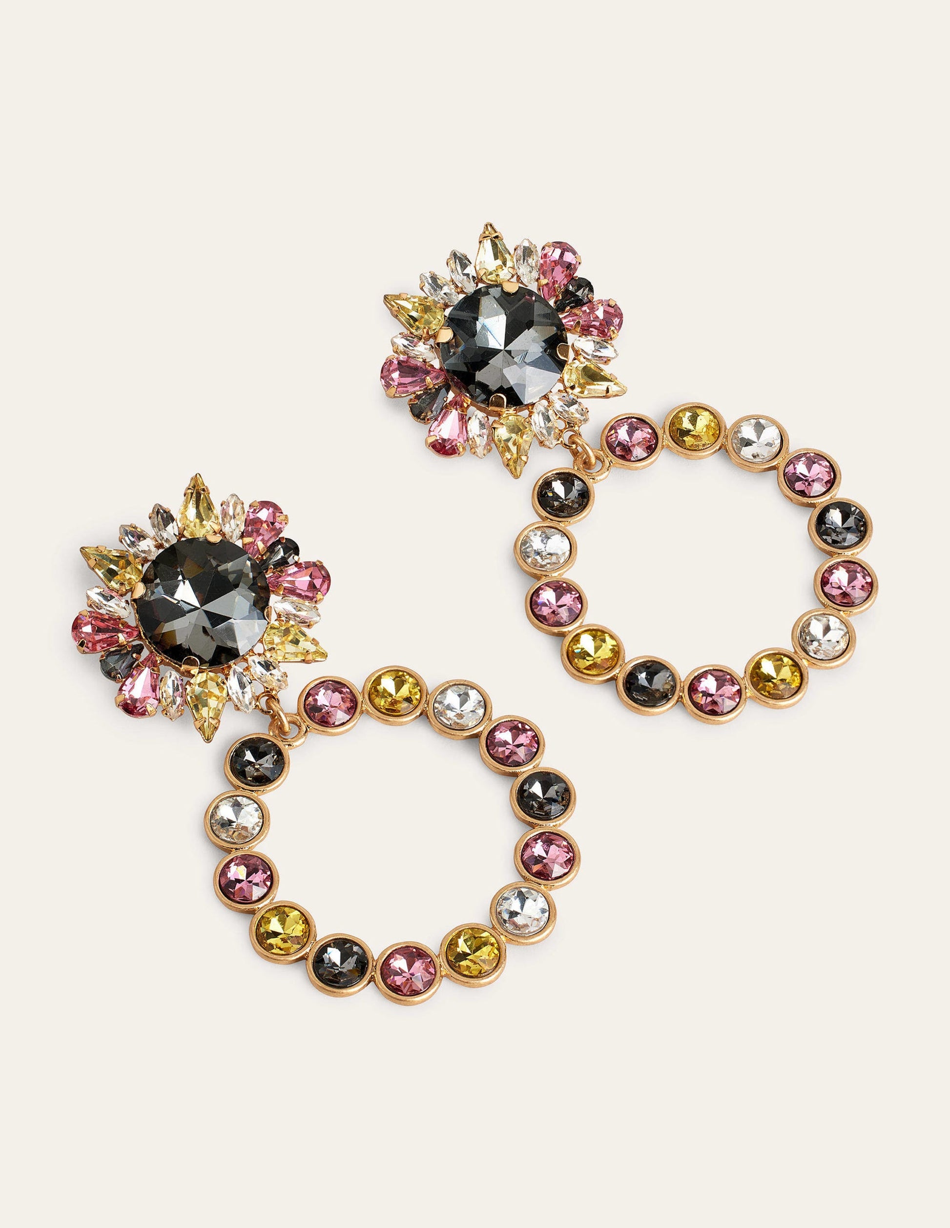 Boucles d'oreilles ornementées saisissantes-Multi-1