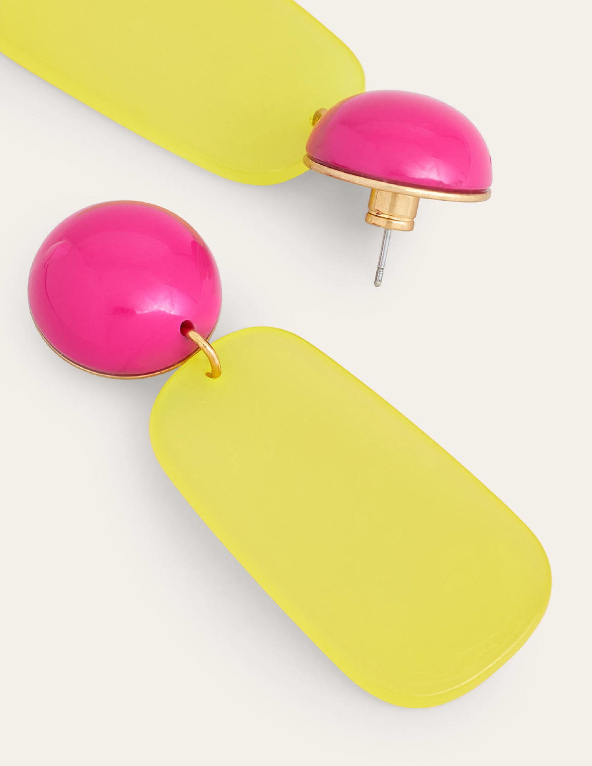 Pendants d'oreilles en résine-Jaune - Image 2