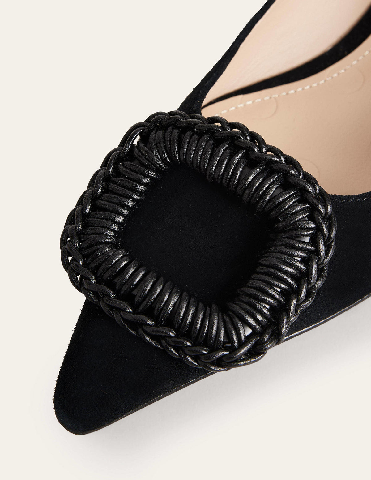 Spitz zulaufende Ballerinas-Schwarz, Veloursleder-3